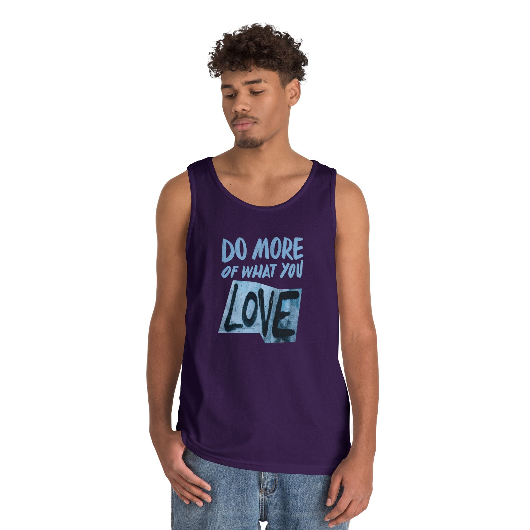 Inspirational Unisex Heavy Cotton Tank Top - "Do More of What You Love"