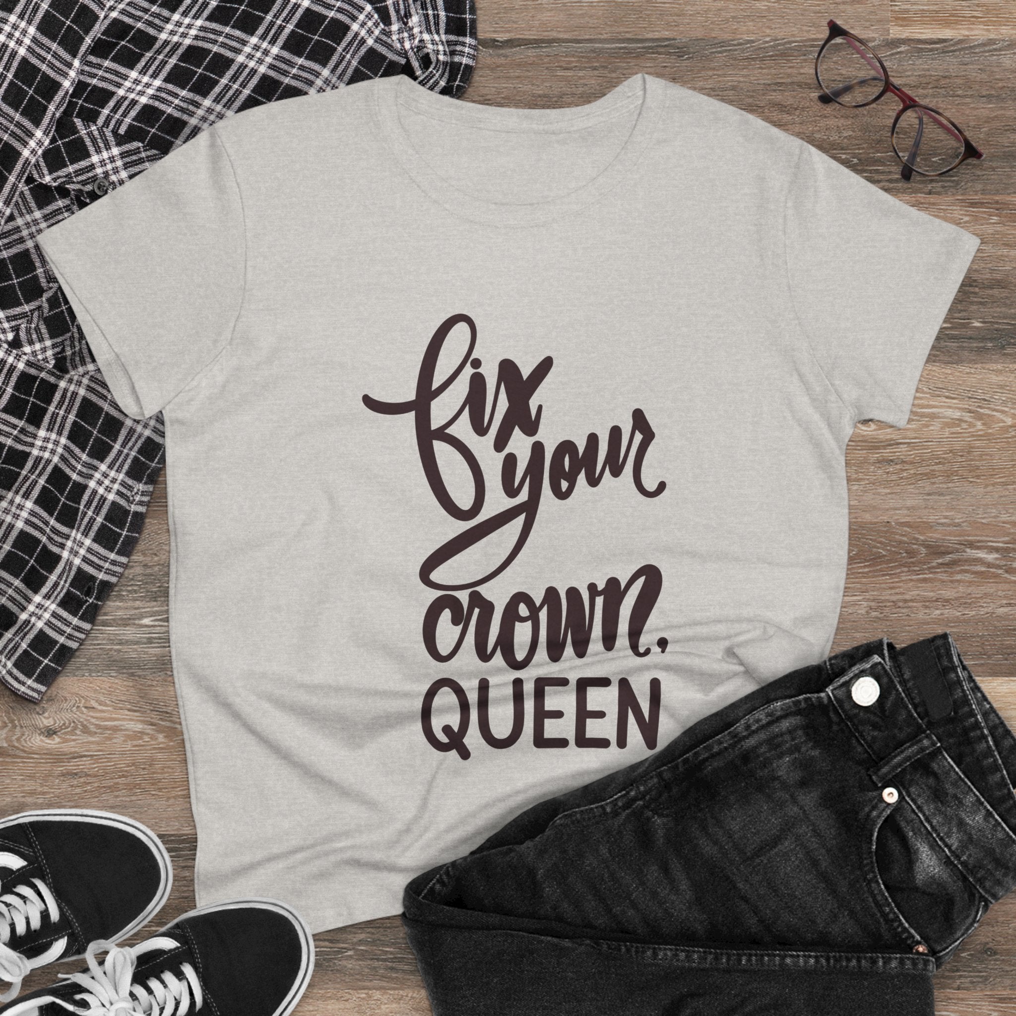 Empowering Women's Tee - "Fix Your Crown, Queen"