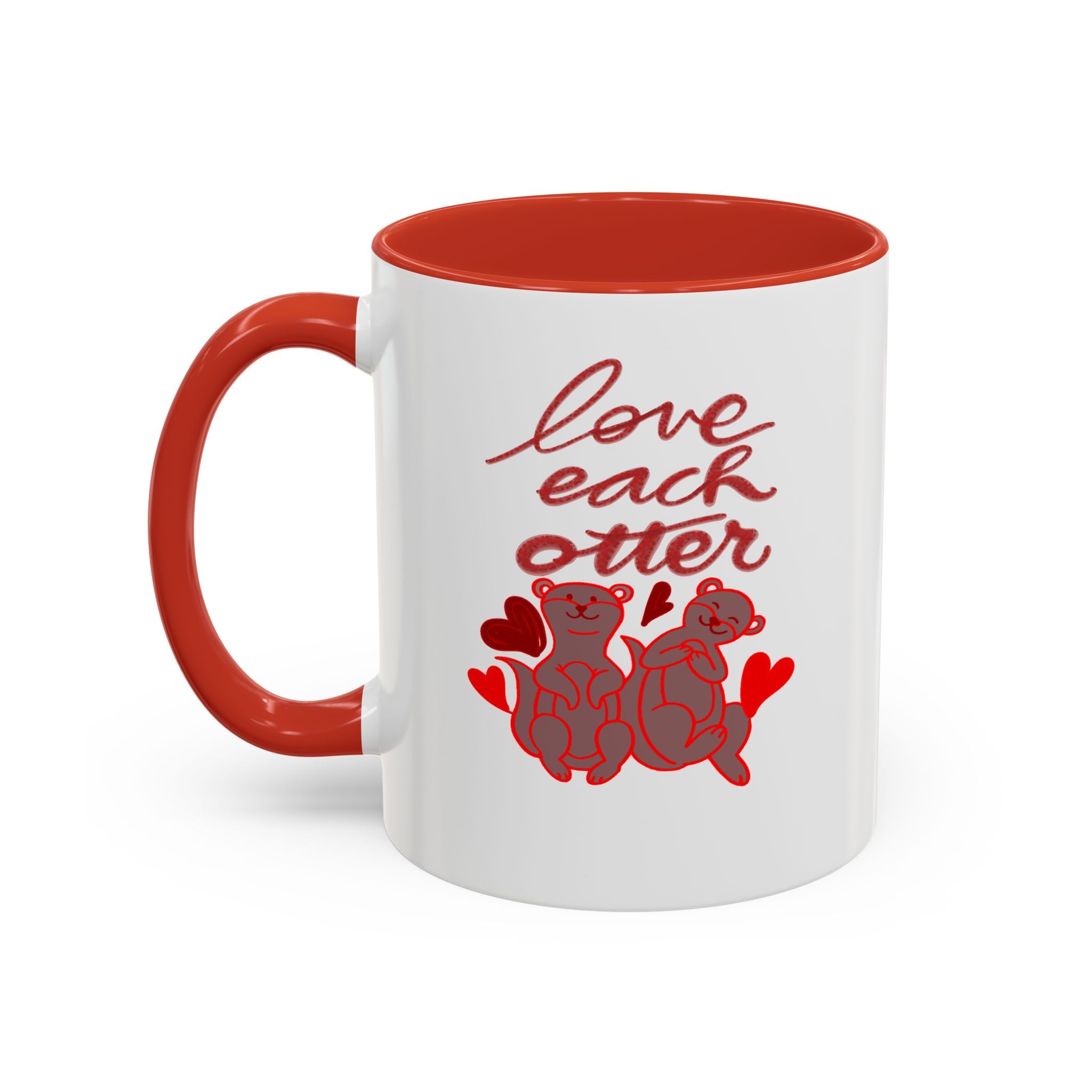 Love Each Otter Coffee Mug — Cute Valentine’s Day Accent Mug (11 oz)