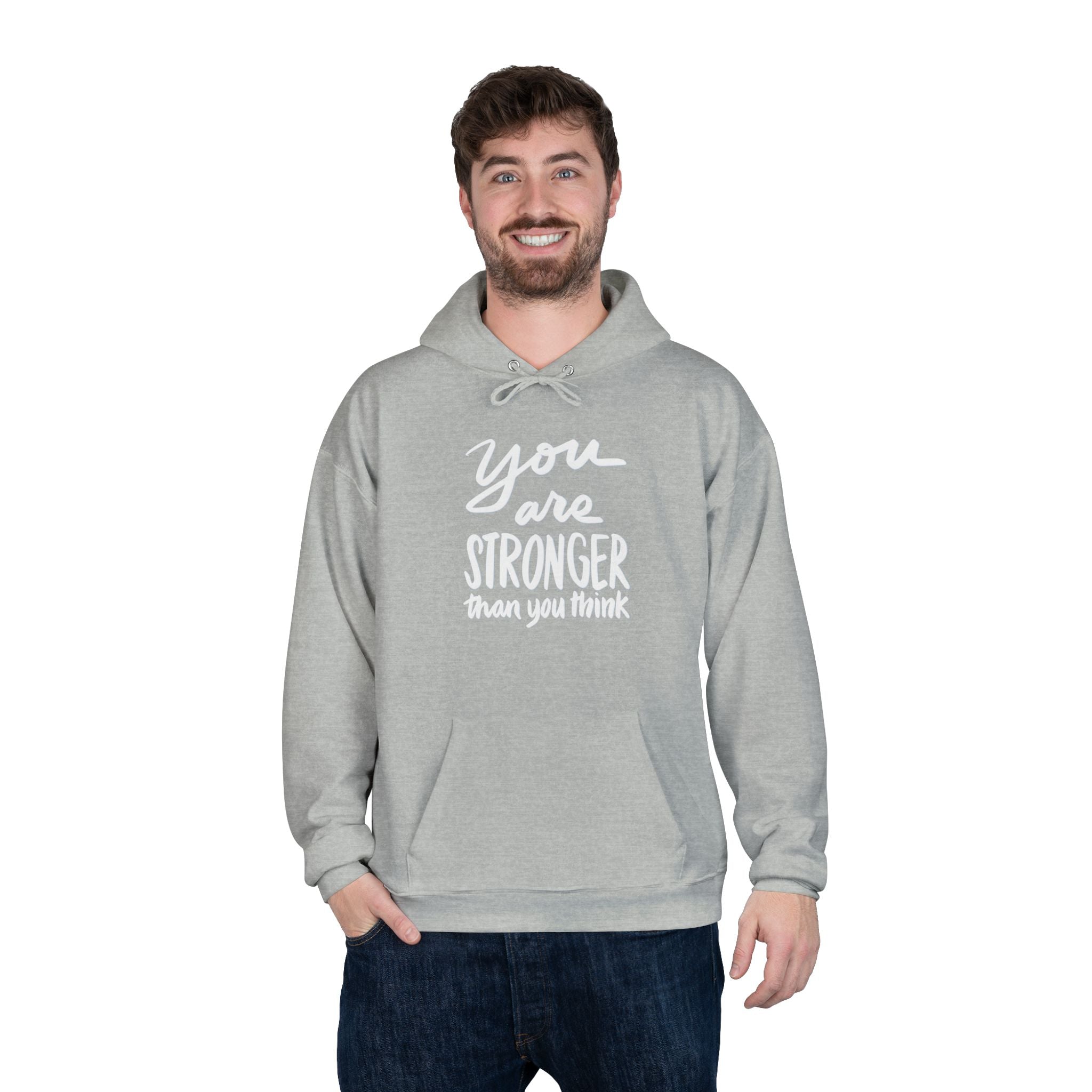 Inspirational Eco-Friendly Hoodie - 'You are Stronger Than You Think'