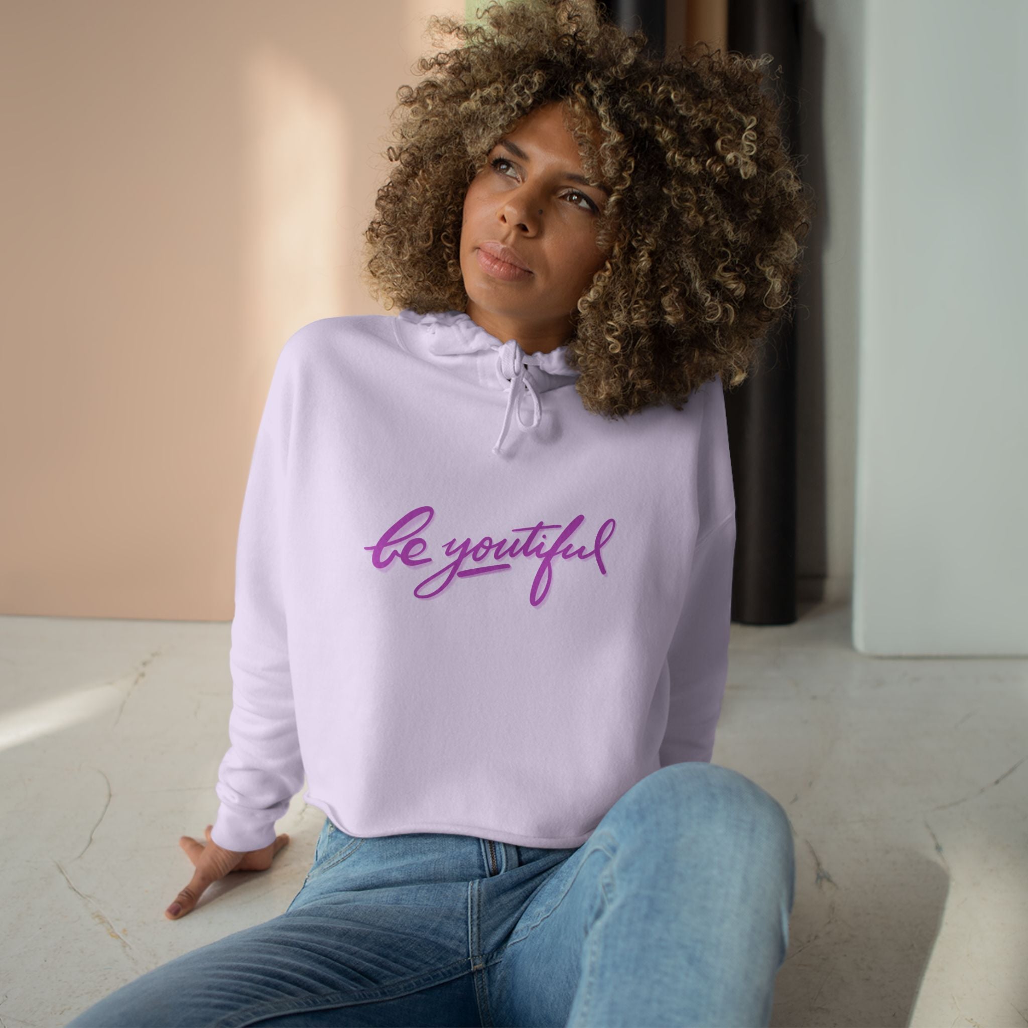 Be Youtiful Crop Hoodie - Inspiring Casual Wear for Self-Love and Confidence