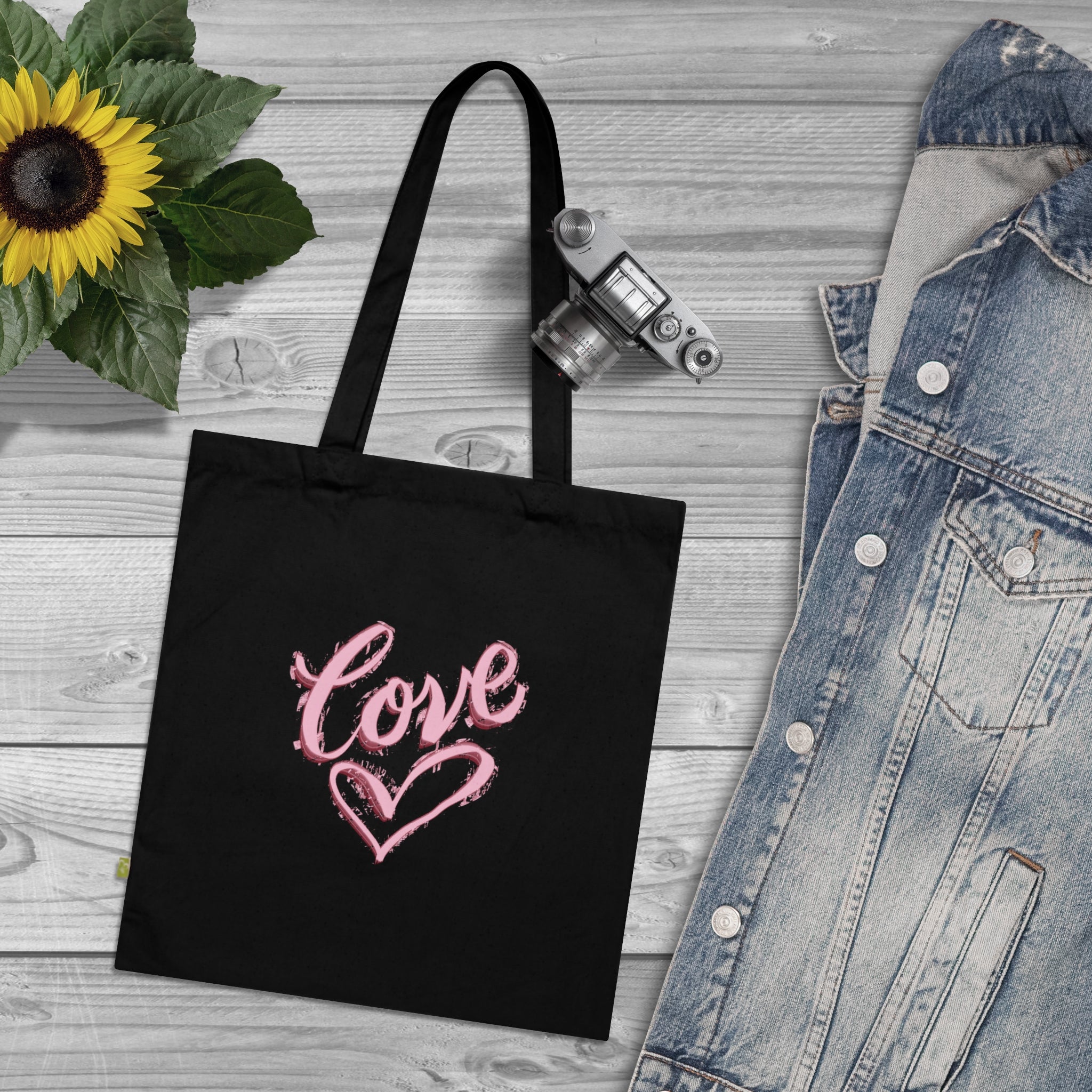 Love Design Organic Cotton Tote Bag - Perfect for Everyday Use & Eco-Friendly Shopping
