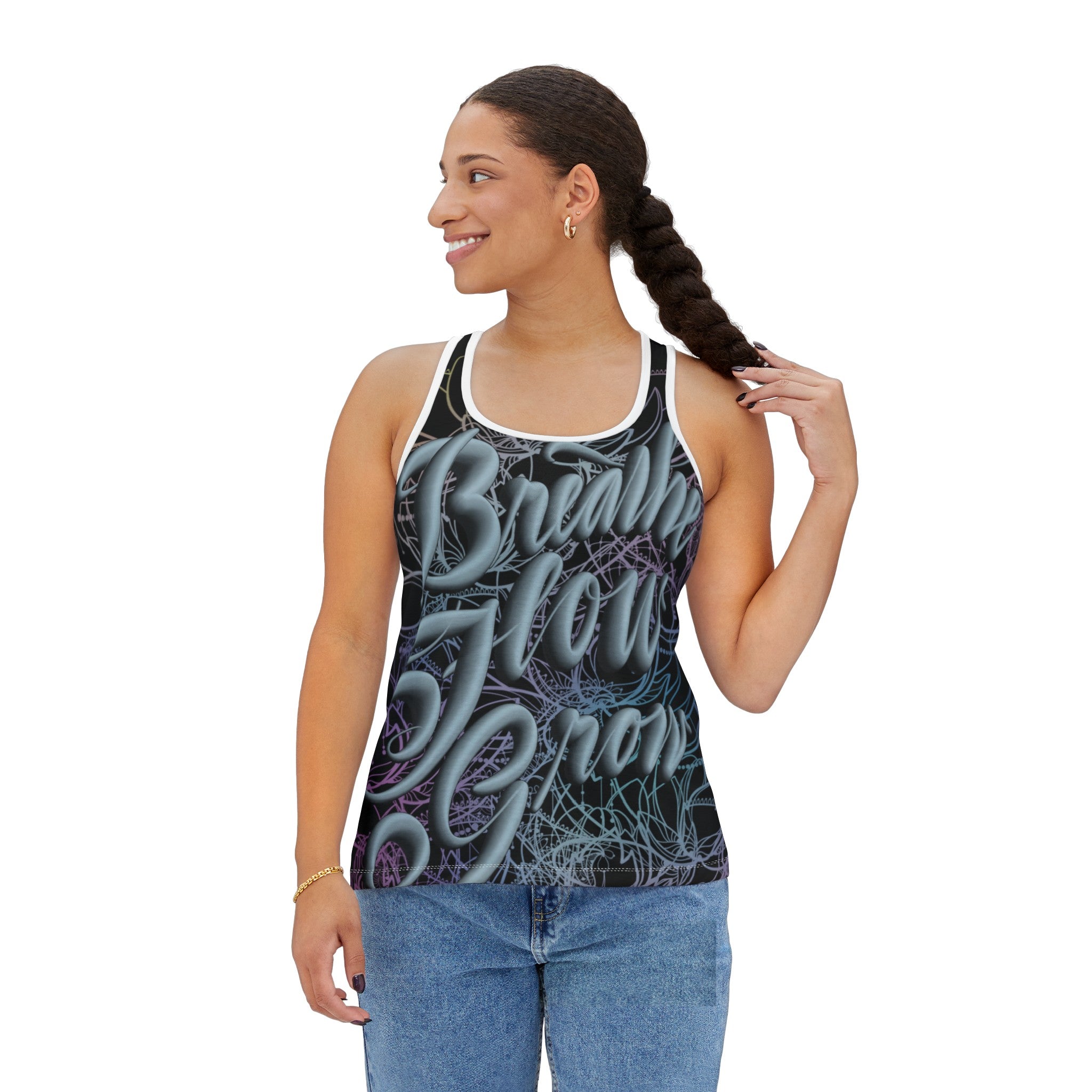 BREATHE FLOW GROW Women's Tank Top (AOP)