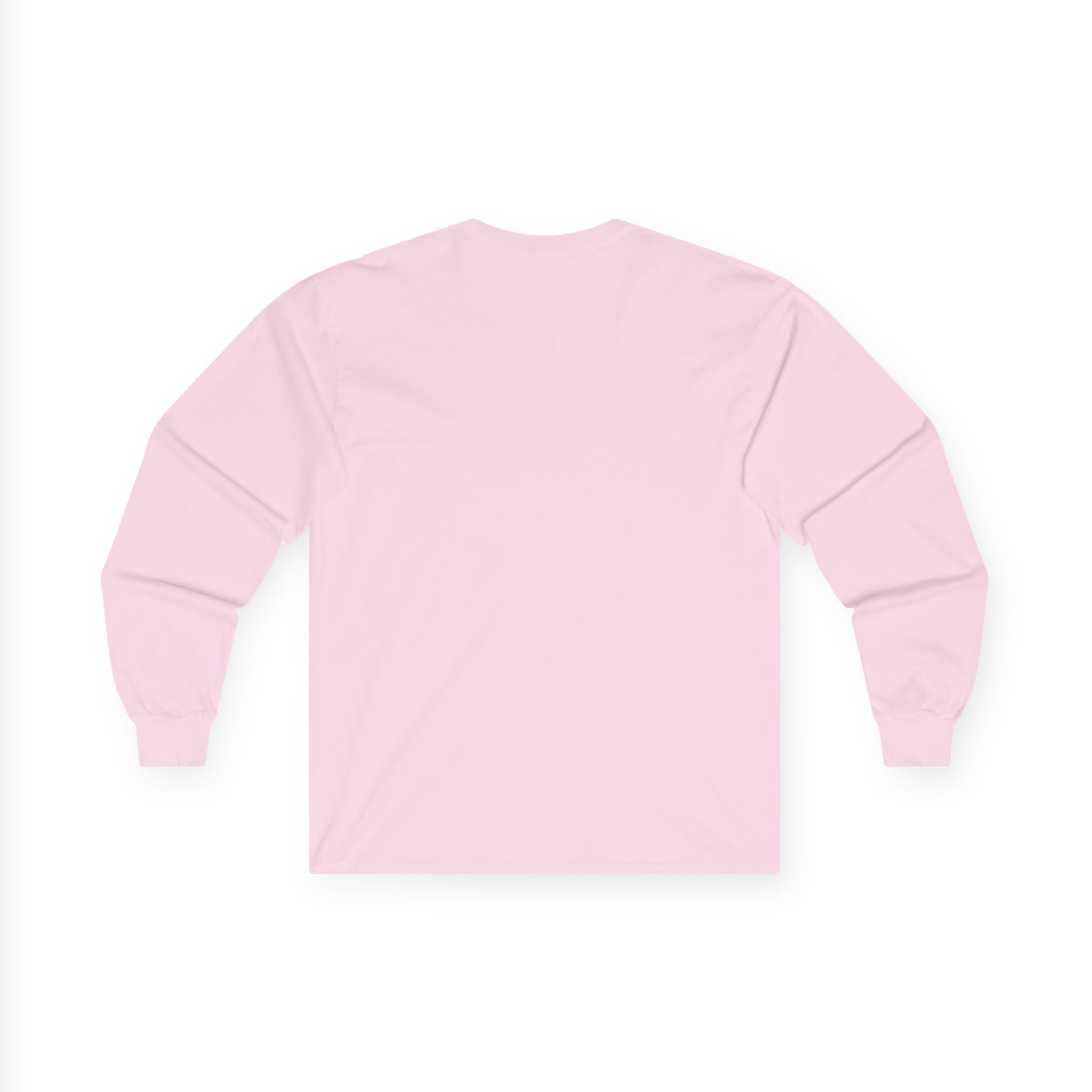 Trendy Unisex Long Sleeve Tee - Pink Silhouette Design