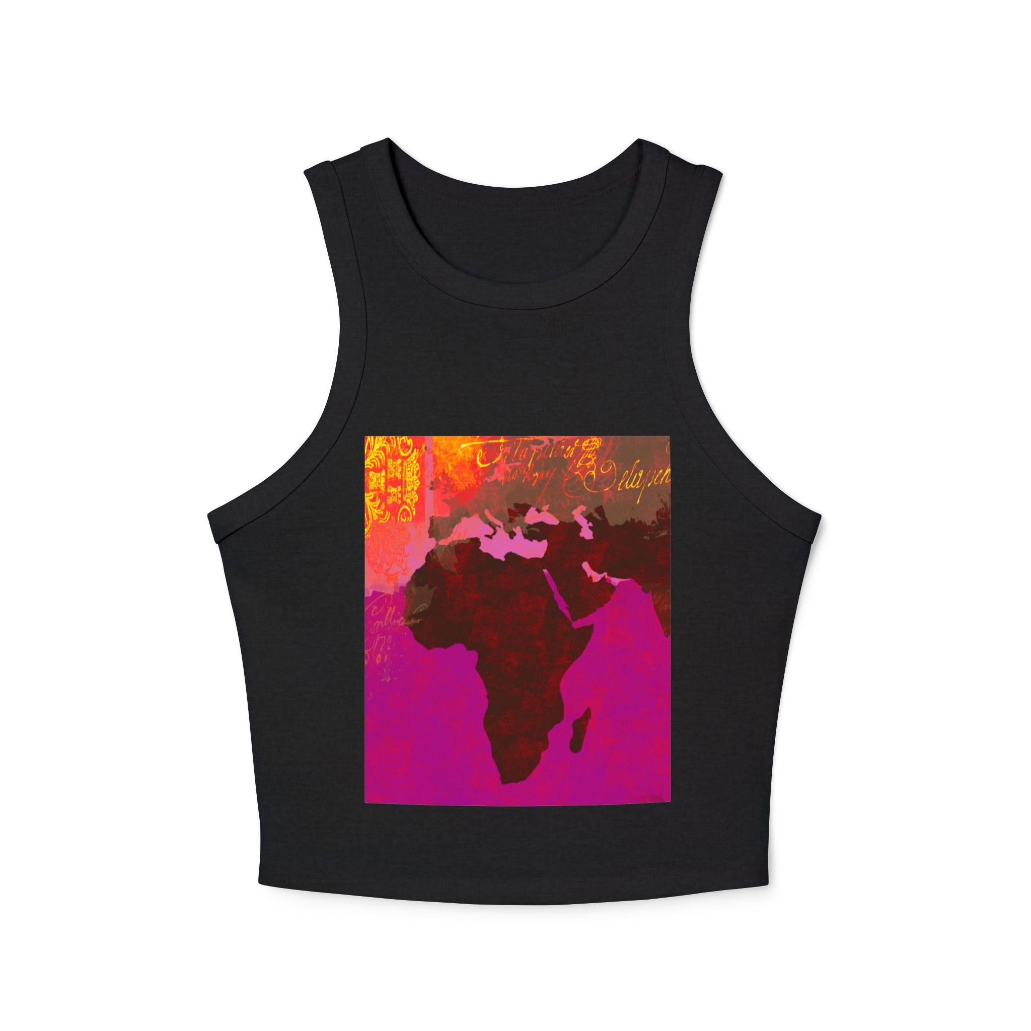 Vibrant Africa Graphic Racer Tank Top for Women - Summer Style