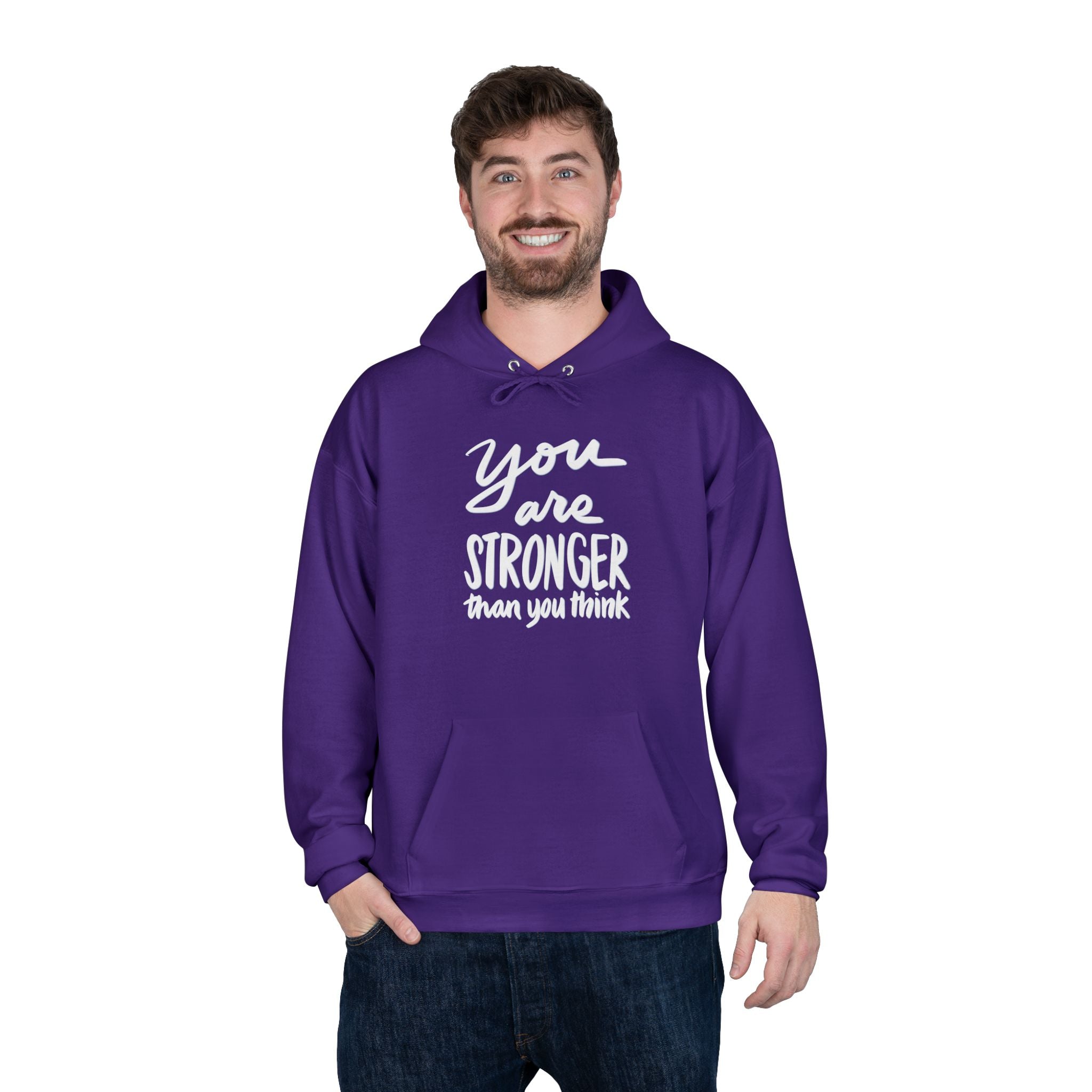 Inspirational Eco-Friendly Hoodie - 'You are Stronger Than You Think'