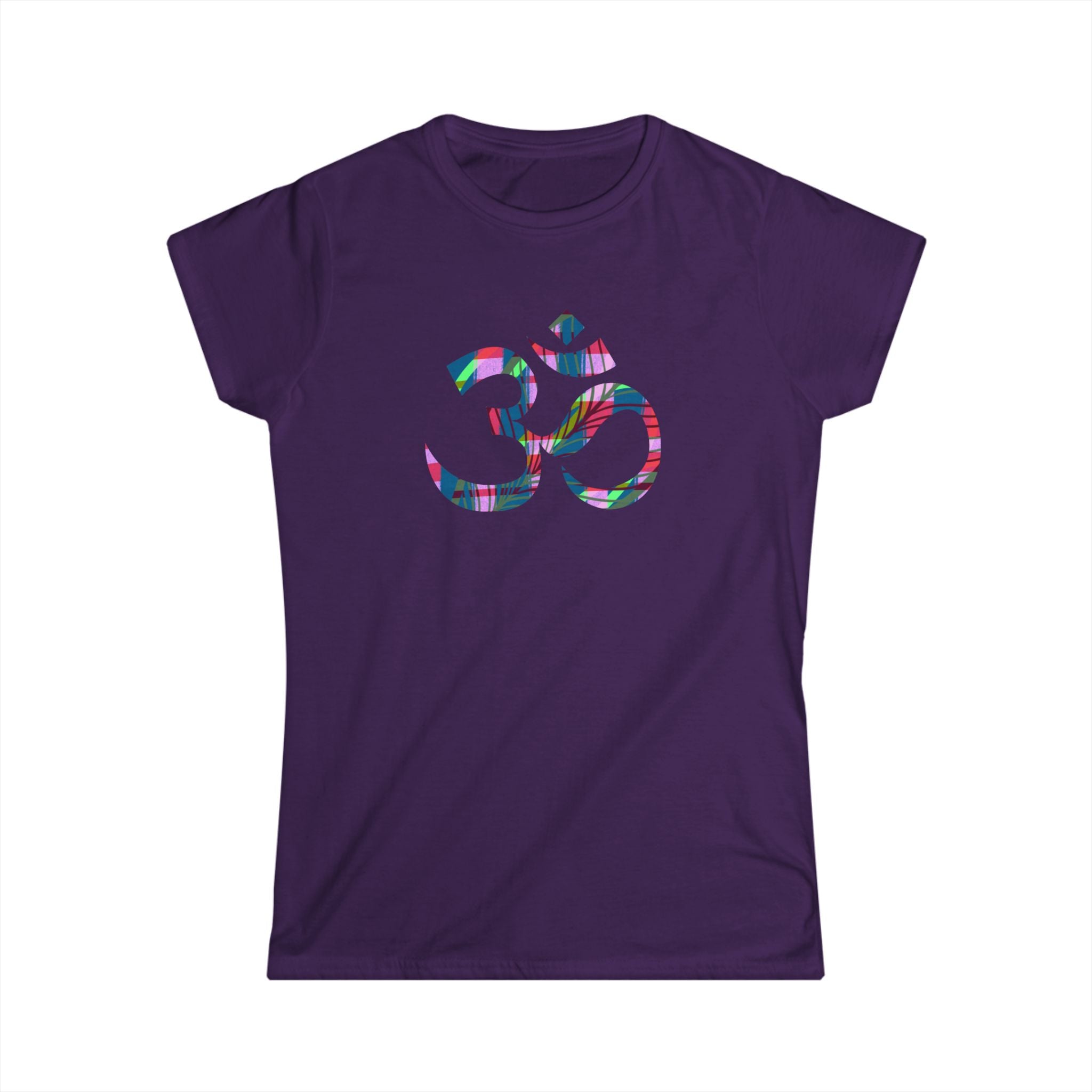 Colorful Om Symbol Women's Softstyle Tee - Perfect for Yoga & Mindfulness