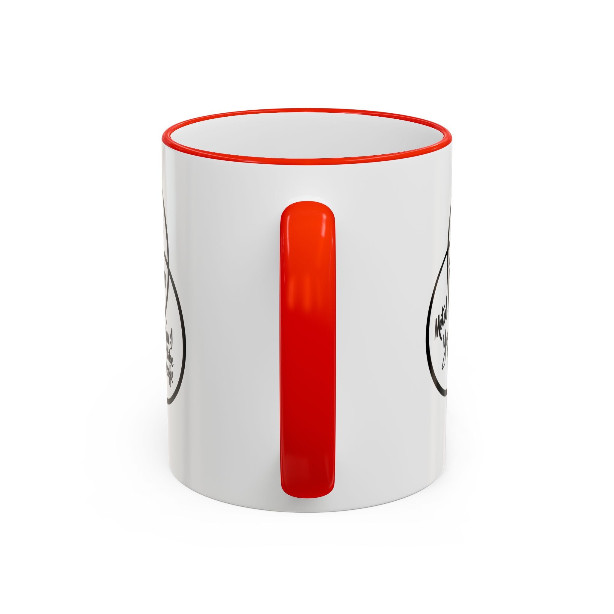 Metal Yoga Venn Diagram Mug — Funny Coffee Lover Accent Rim & Handle Mug (11oz/15oz)