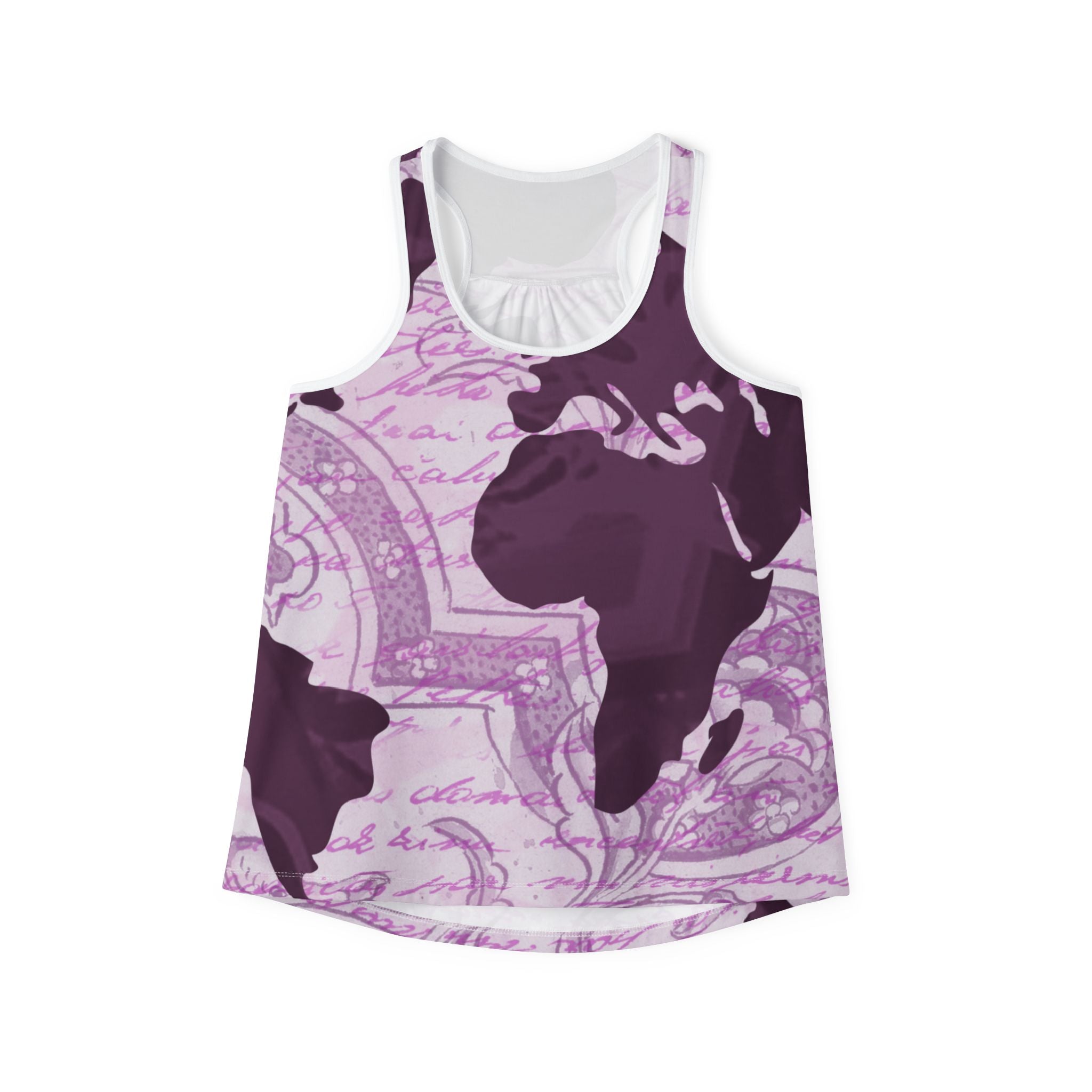 Elegant World Map Women's Tank Top - Stylish Summer Top with Global Theme