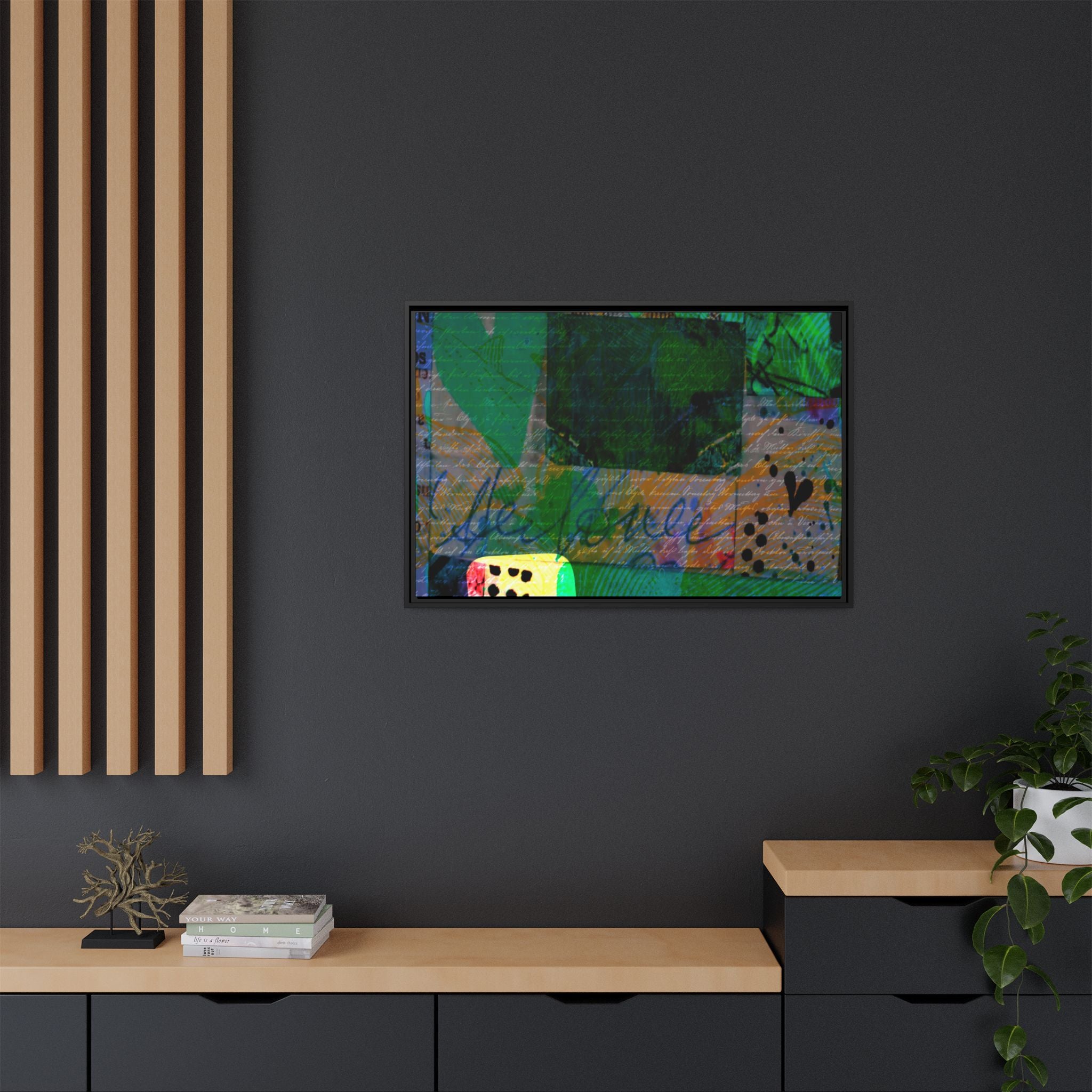 Colorful Abstract Framed Canvas Art - Vibrant Wall Décor