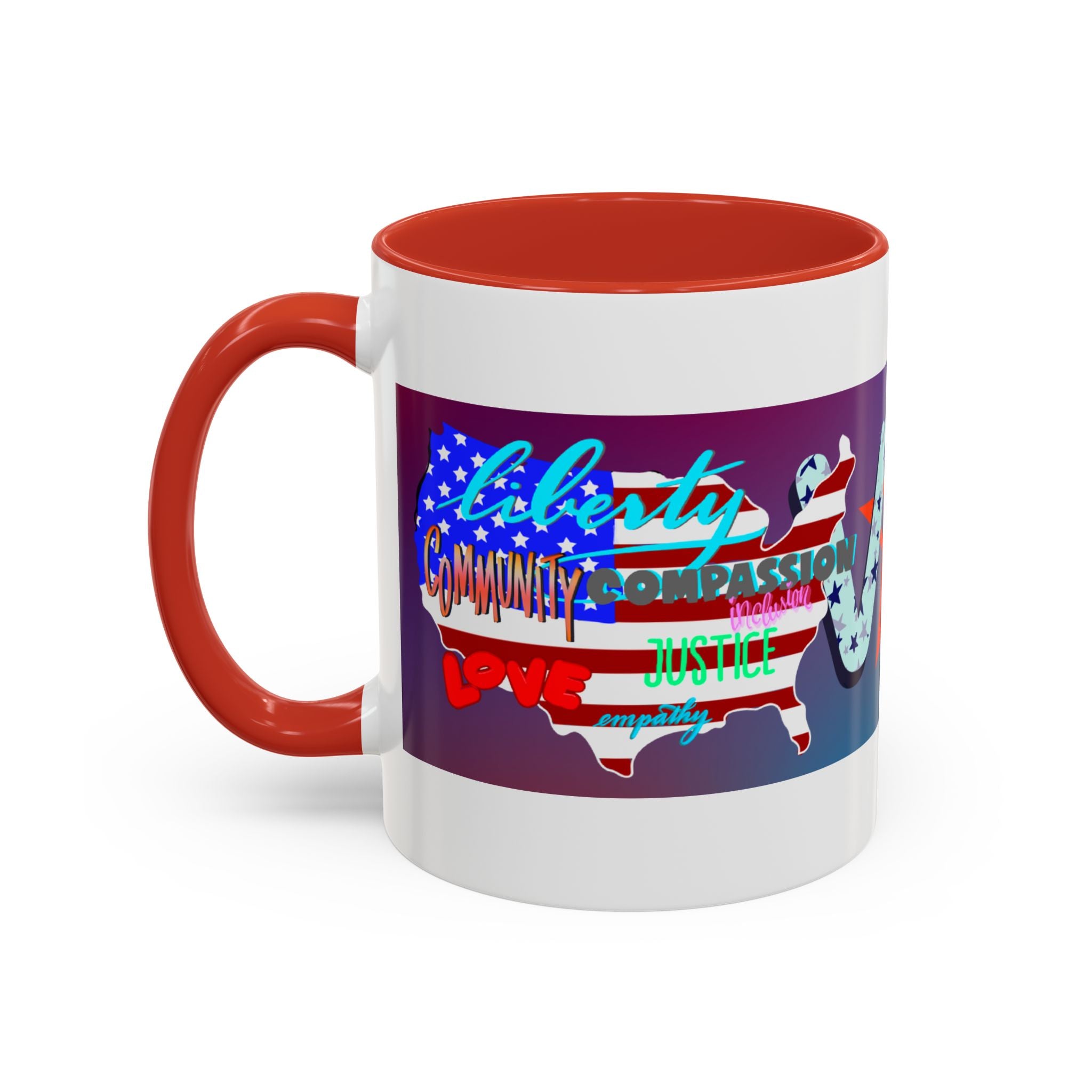 Mug - Hand-drawn AMERICAN VALUES Design Coffee Mug (11oz)