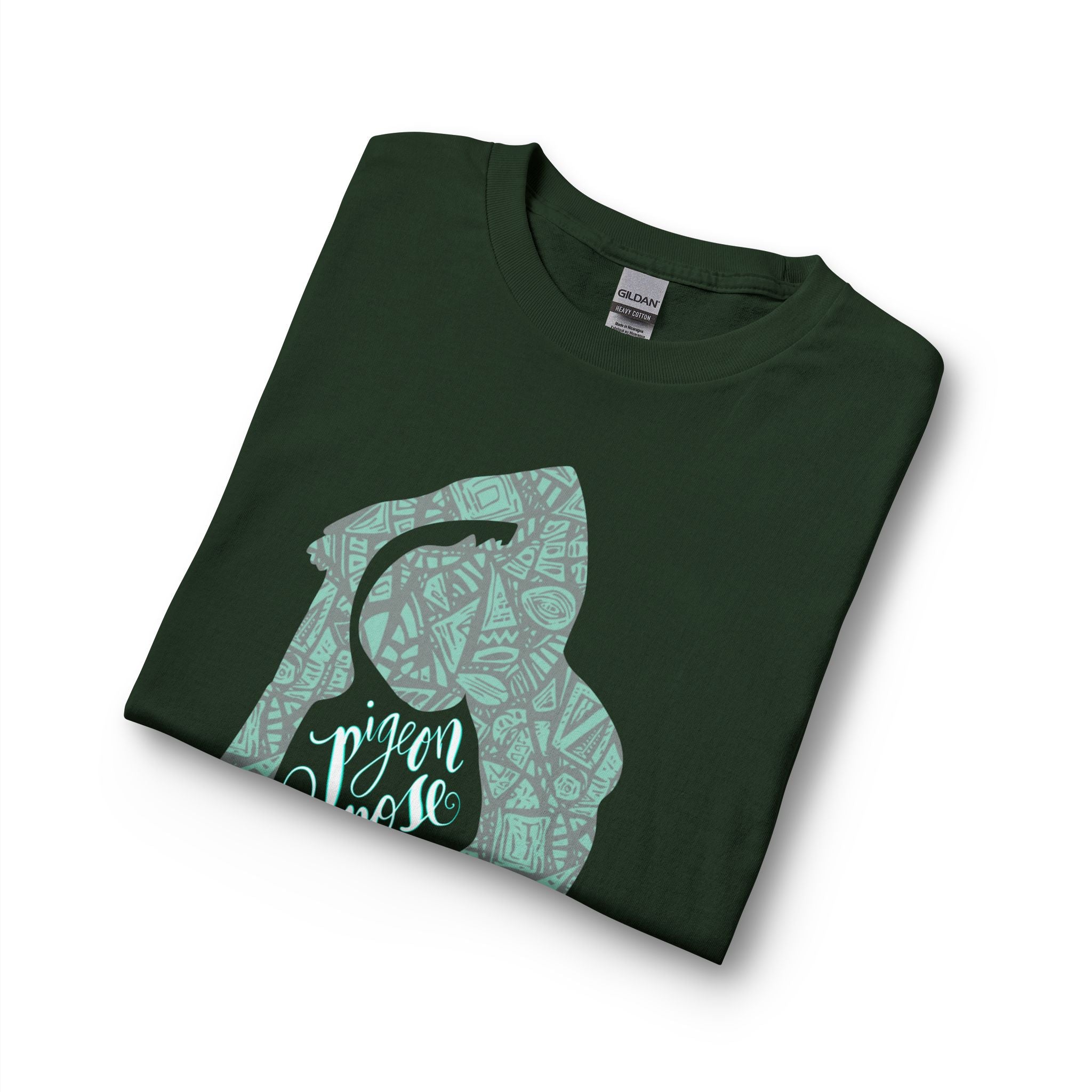 Long Sleeve Tee —Yoga Silhouette "Pigeon Pose" Hand-drawn