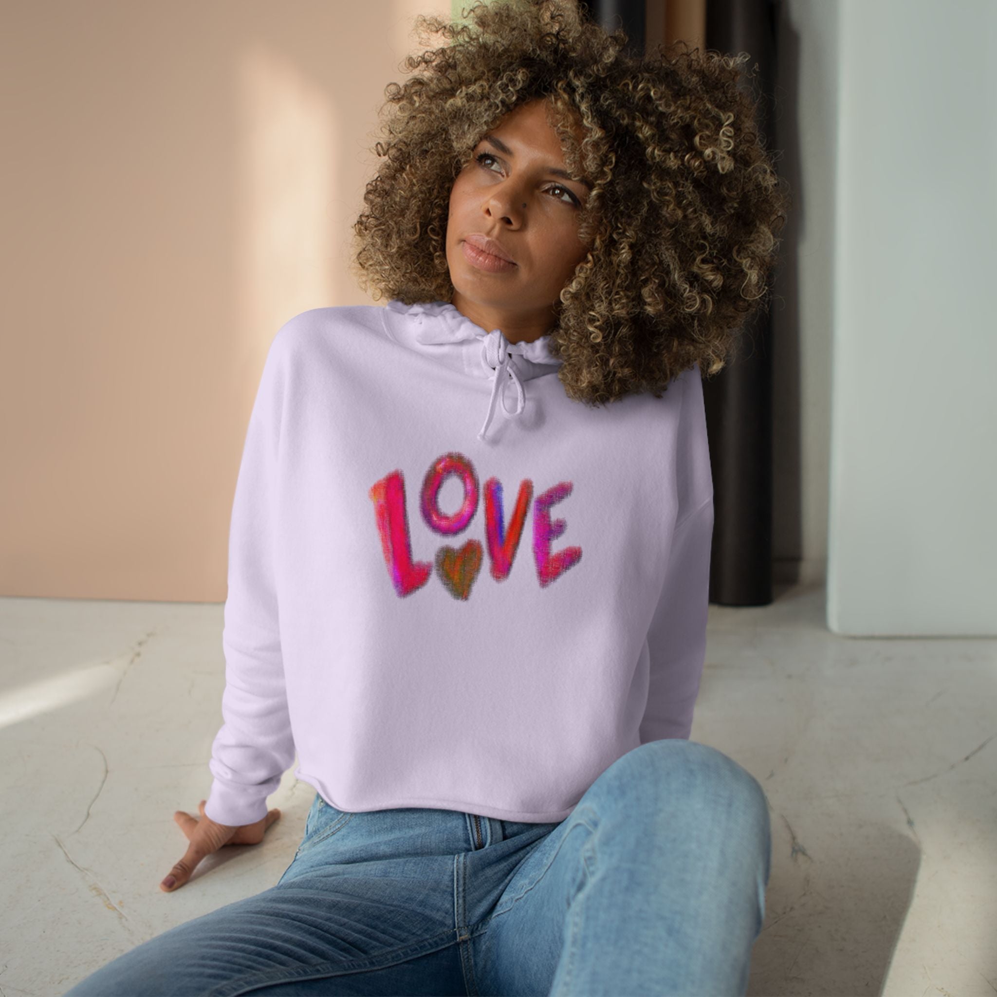 Love Crop Hoodie - Cute and Cozy Apparel for Valentine's Day & Everyday Wear