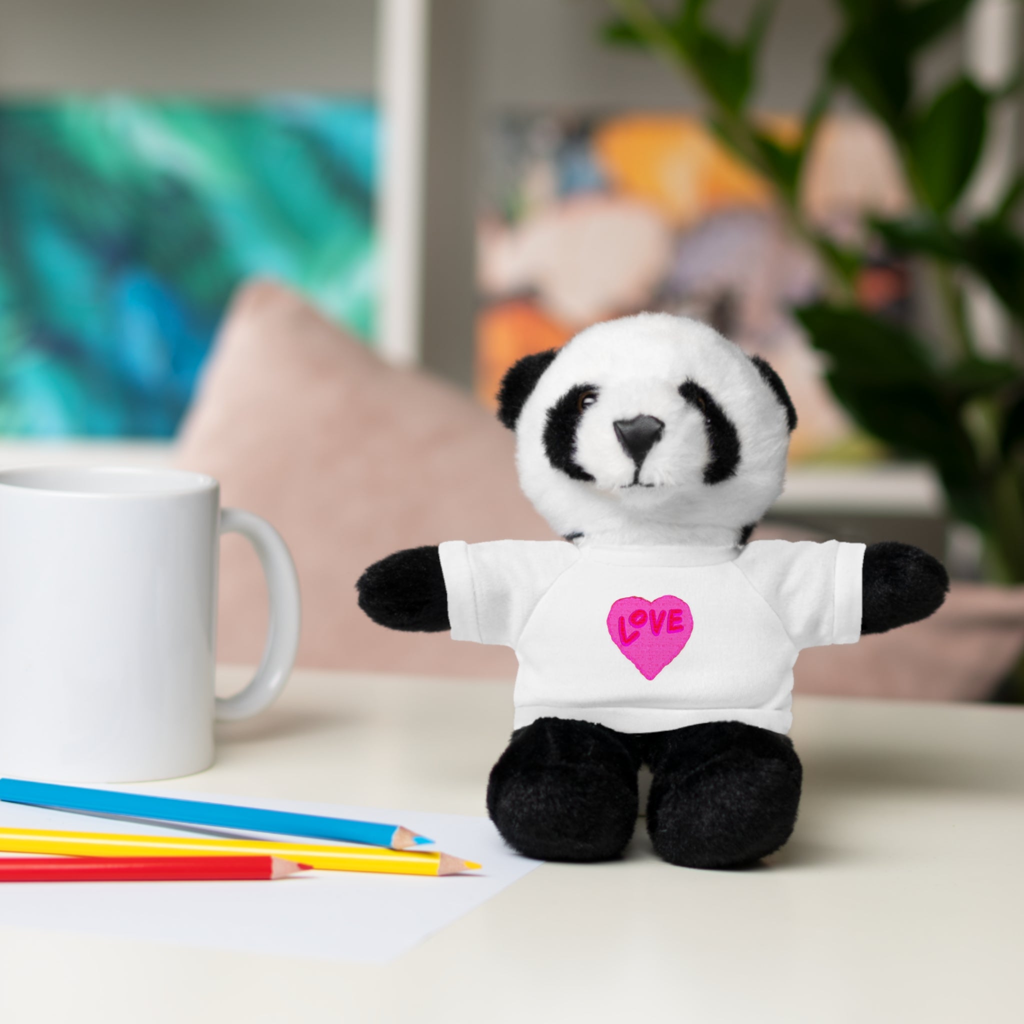 Love Bear Stuffed Animal in Custom Tee - Perfect Gift for Kids and Occasions