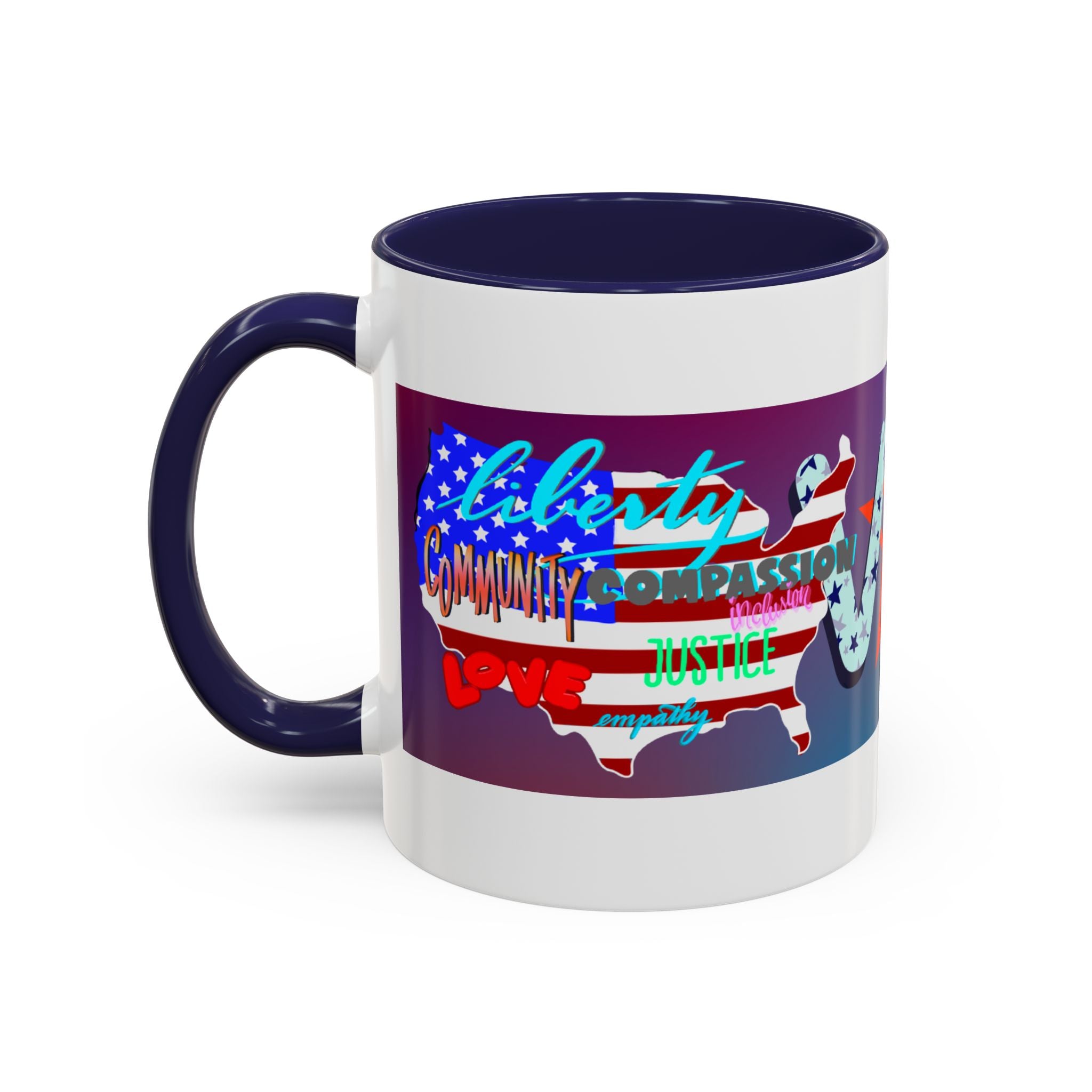 Mug - Hand-drawn AMERICAN VALUES Design Coffee Mug (11oz)