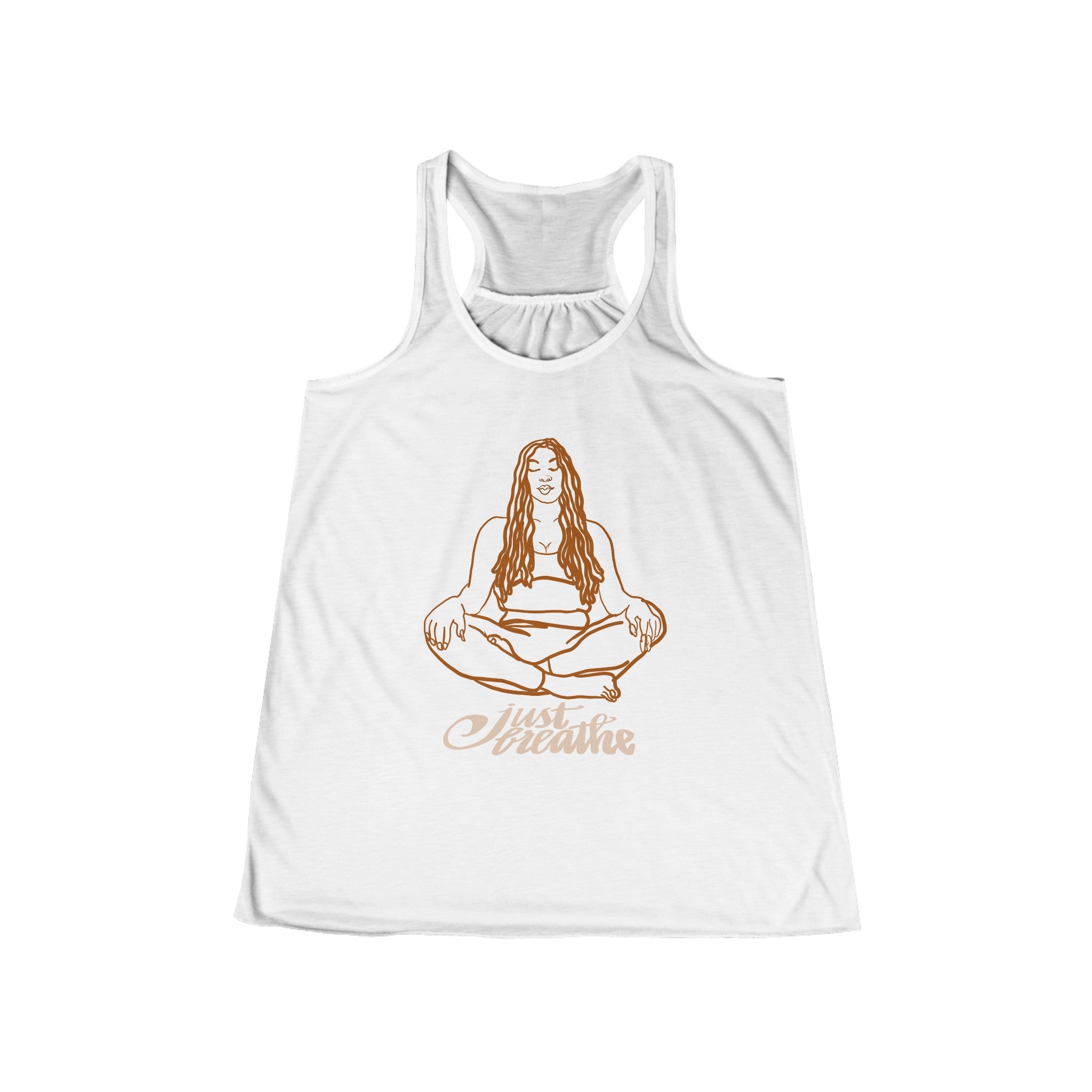 JUST BREATHE YOGI Women's Flowy Racerback Tank