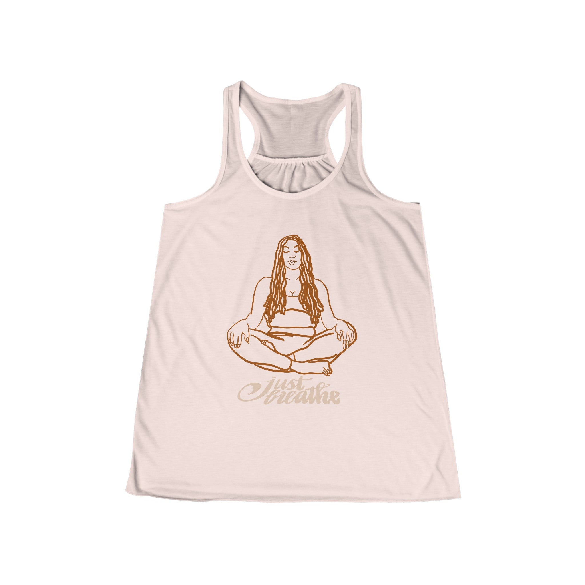 JUST BREATHE YOGI Women's Flowy Racerback Tank