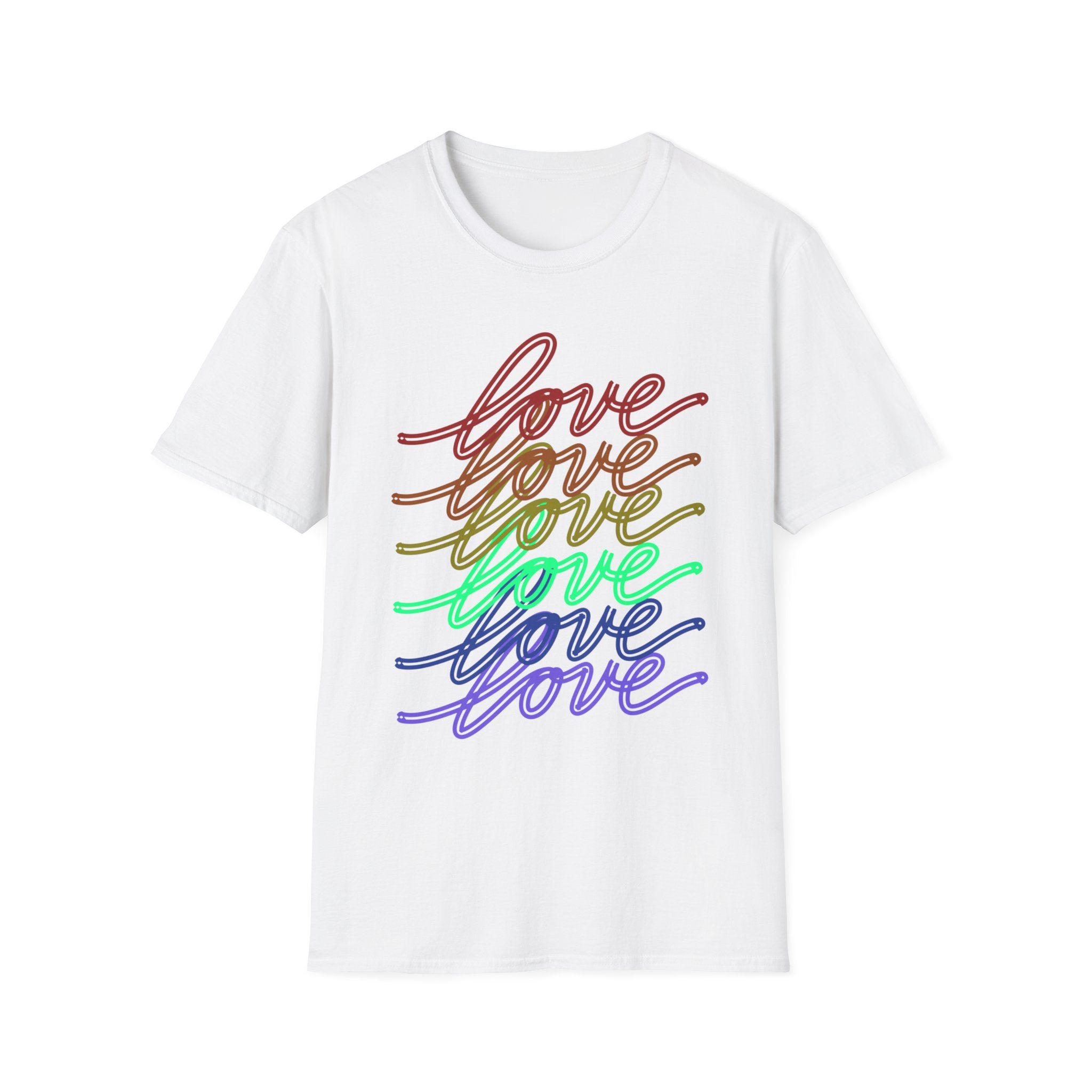 LOVE MULTI CURSIVE Unisex Softstyle T-Shirt