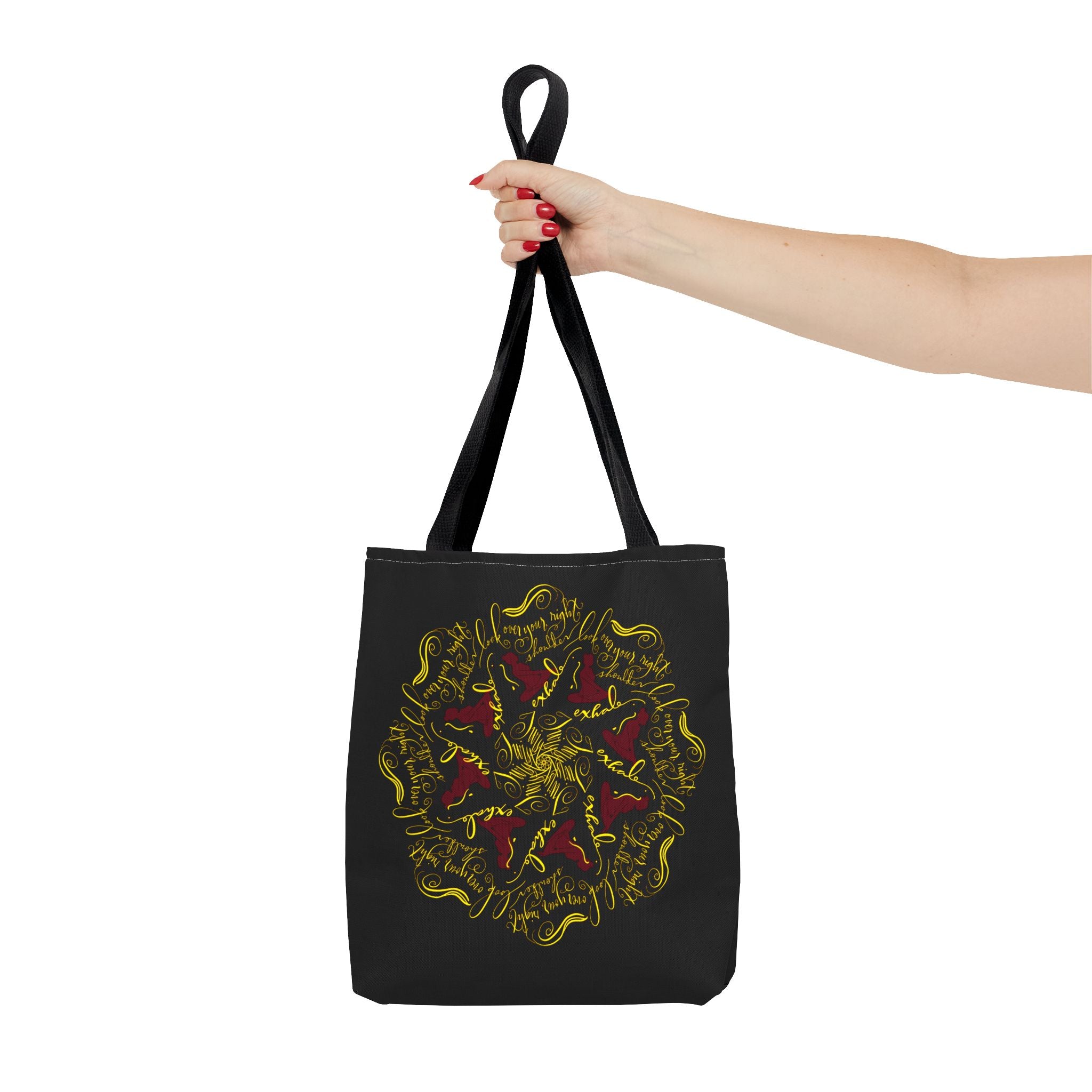 Colorful Seated Twist Mandala Tote Bag - Stylish Eco-Friendly Carrier for Everyday Use