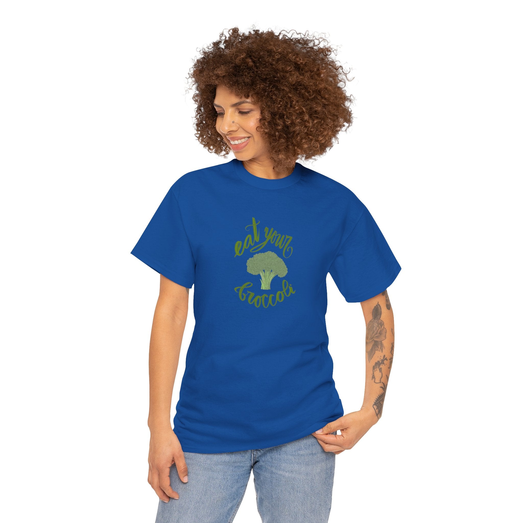 EAT YOUR BROCCOLI Unisex Heavy Cotton Tee