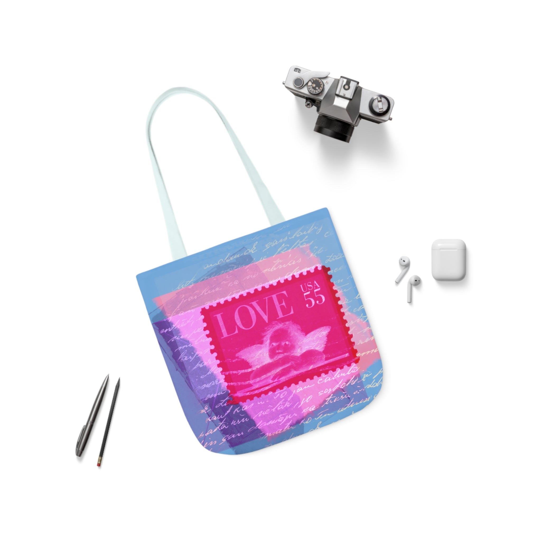 LOVE FOR SALE Canvas Tote Bag, 5-Color Straps