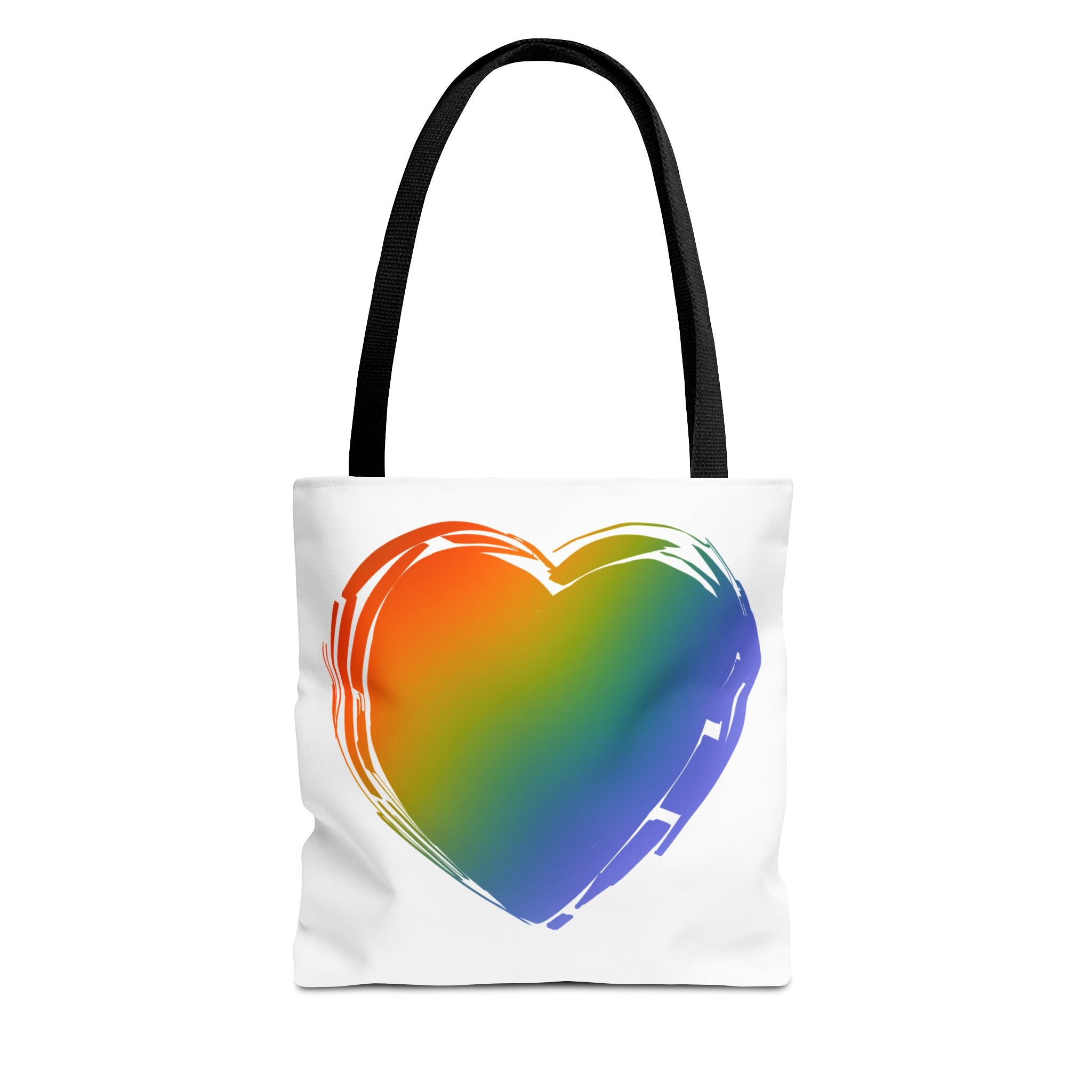 Rainbow Heart Tote Bag | Colorful Love Canvas Bag for Everyday Use