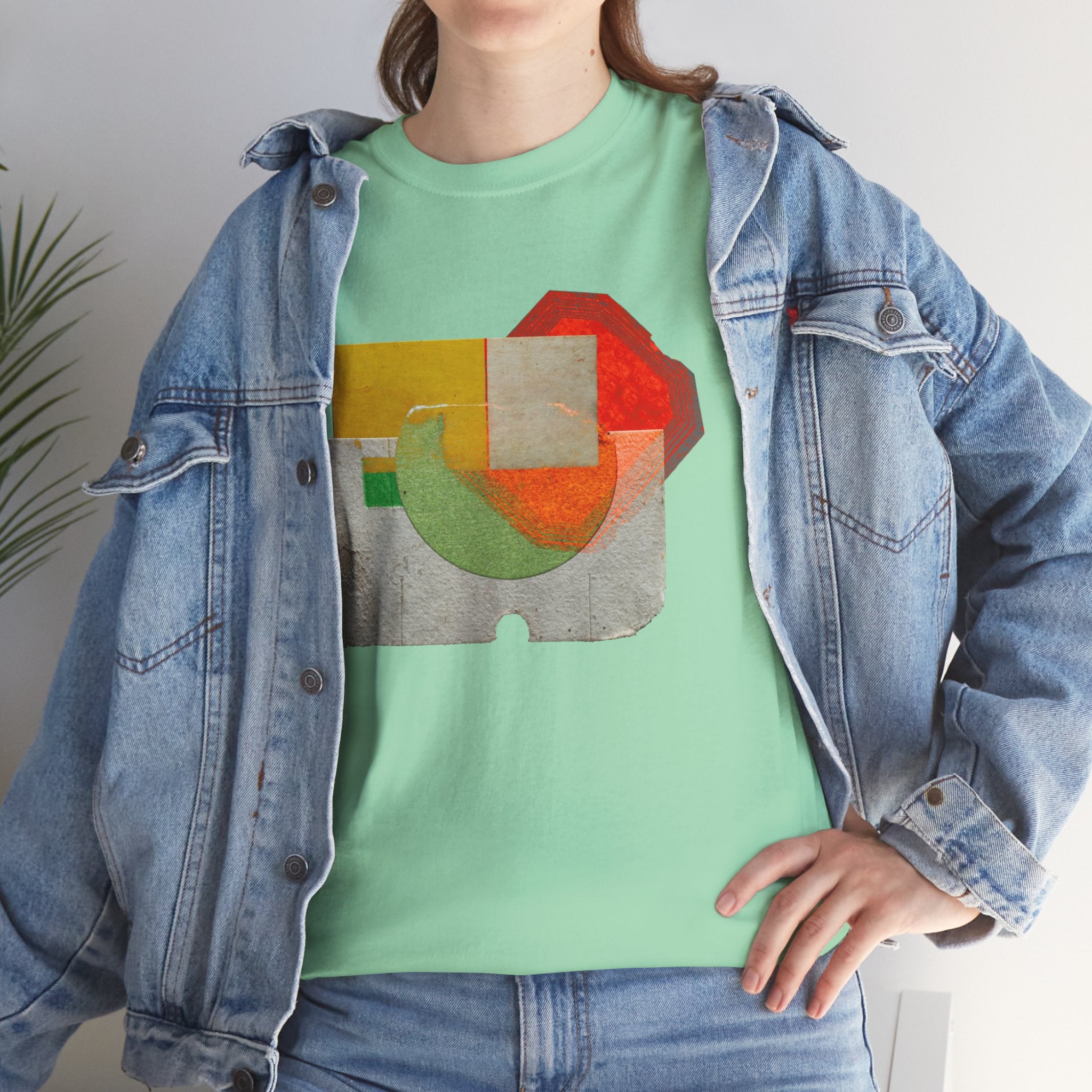 Modern Geometric Unisex Heavy Cotton Tee - Unique Artistic T-Shirt