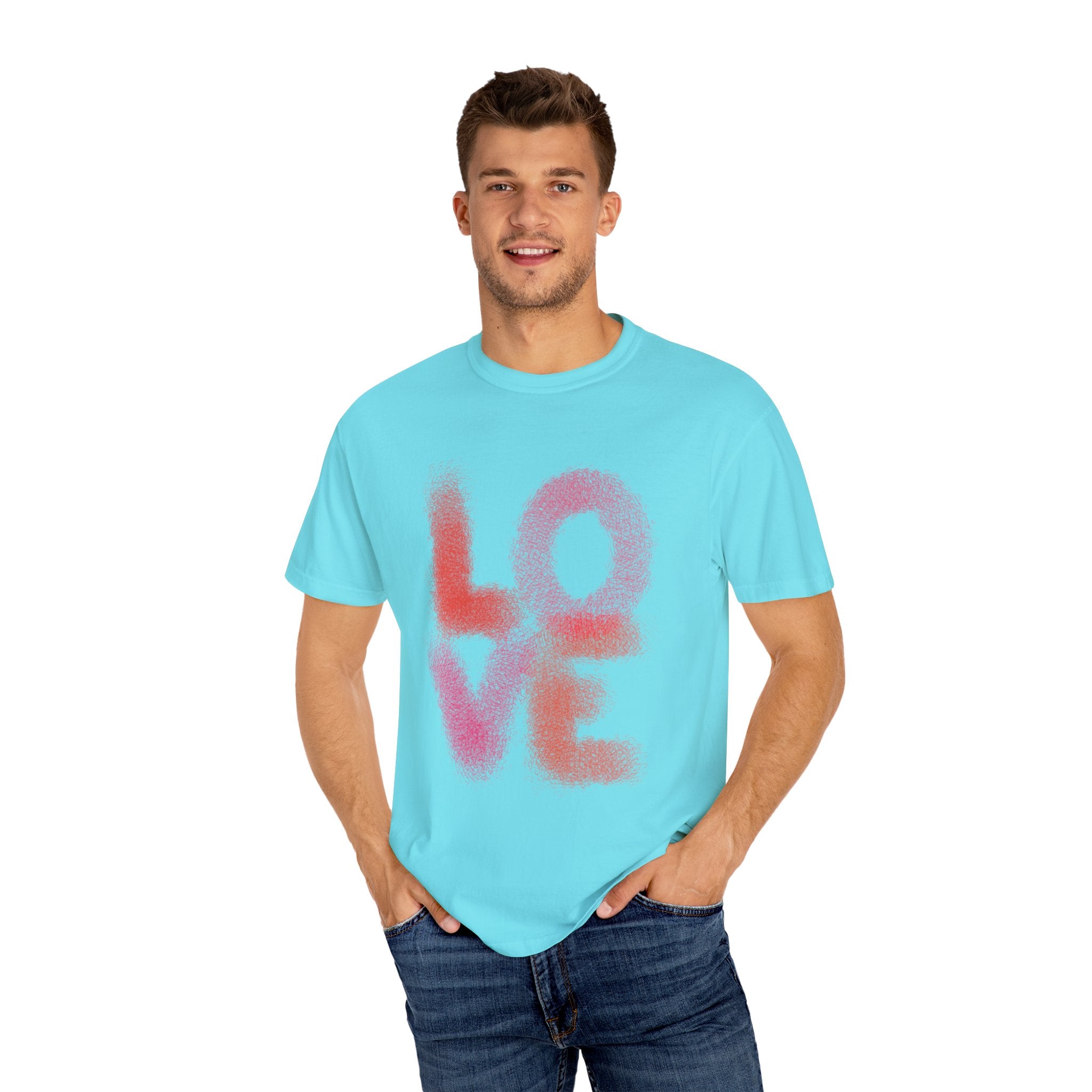 LOVE SCRIBBLES Unisex Garment-Dyed T-shirt