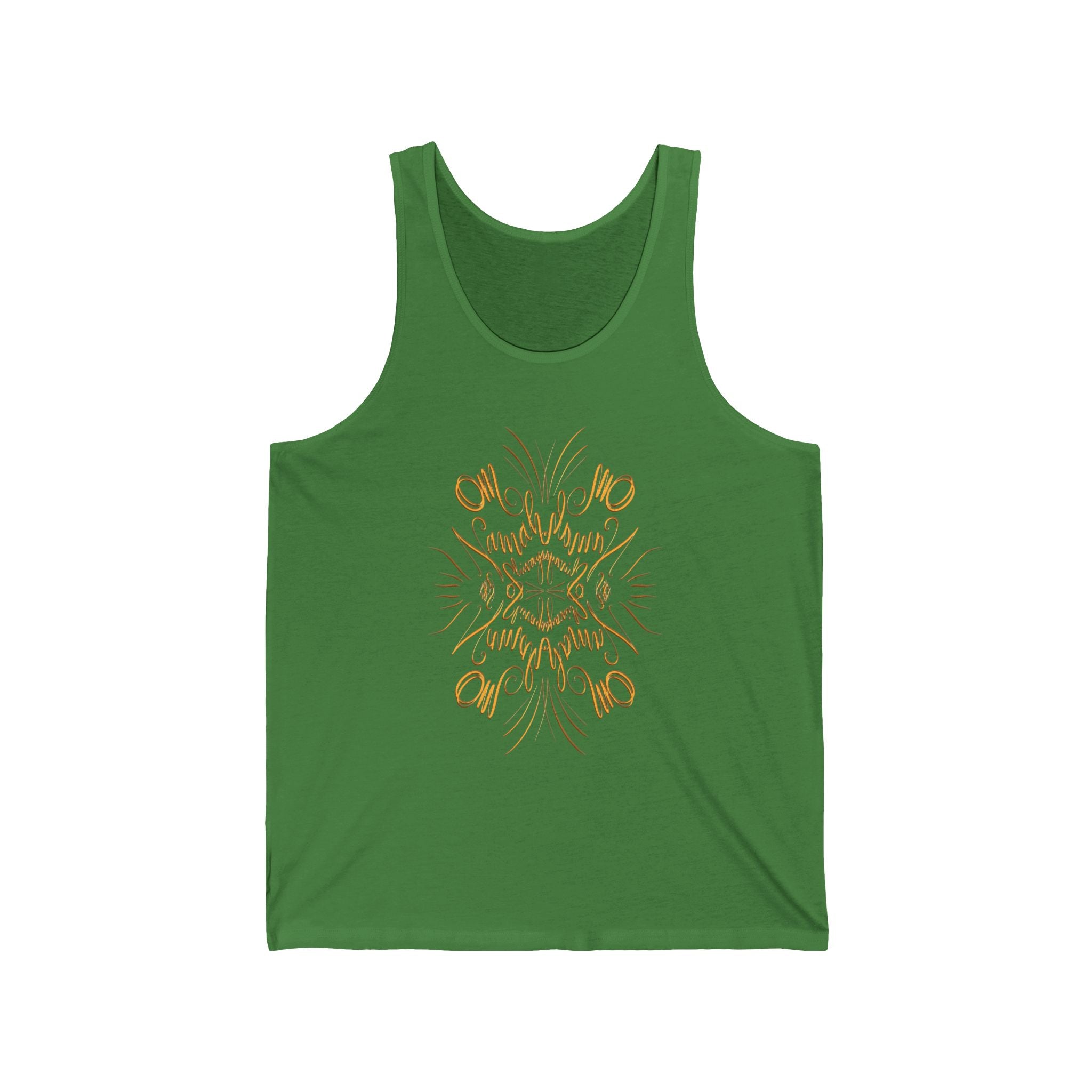 Golden OM Floral Unisex Jersey Tank - Stylish Summer Sleeveless Top