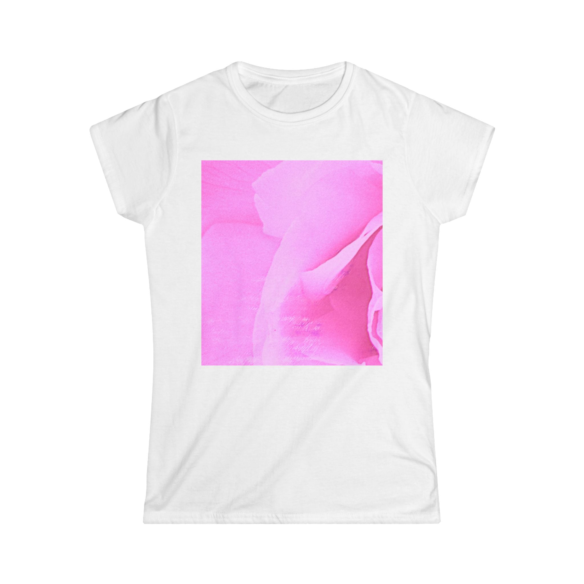 Pink Floral Women's Softstyle Tee - Casual Summer Shirt