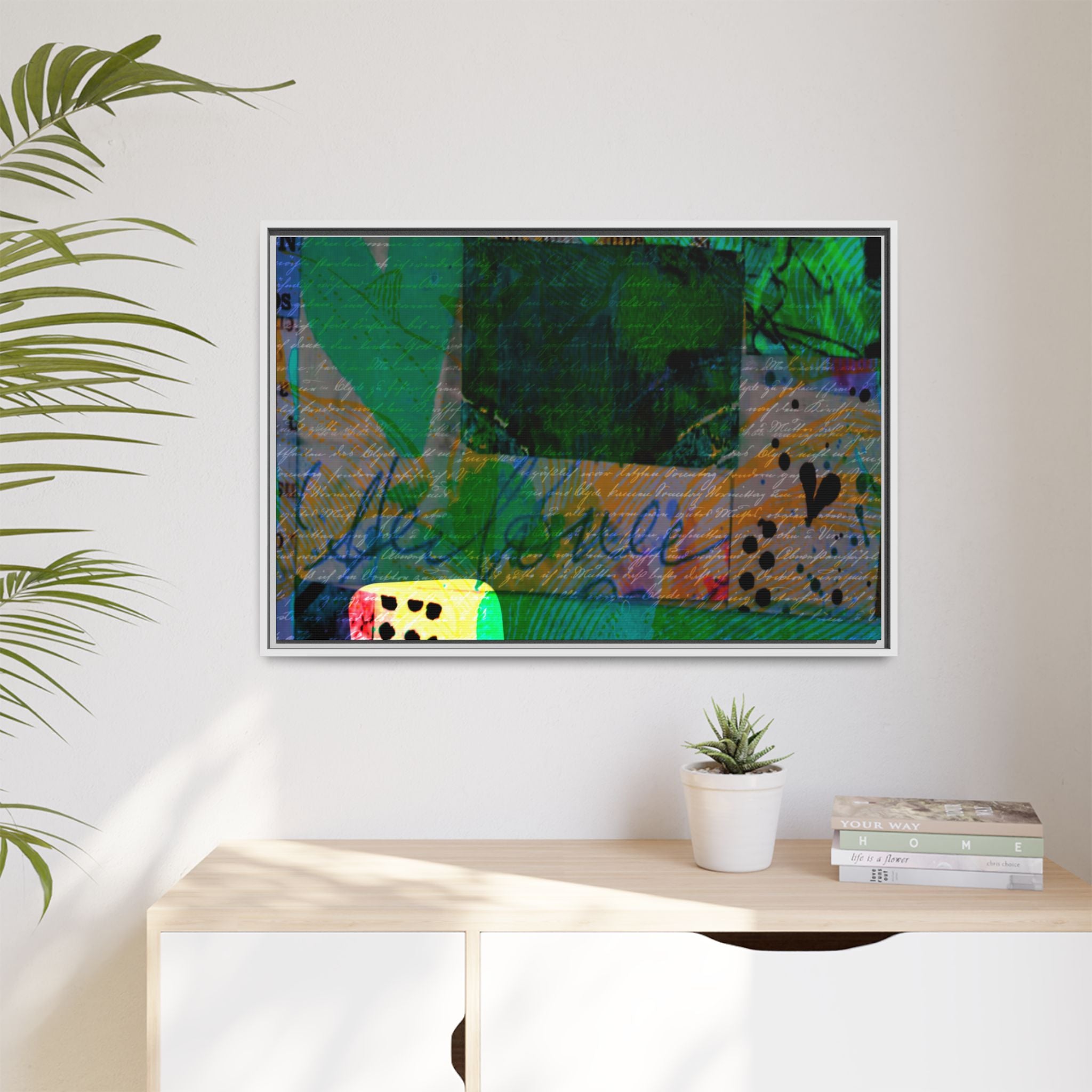 Colorful Abstract Framed Canvas Art - Vibrant Wall Décor
