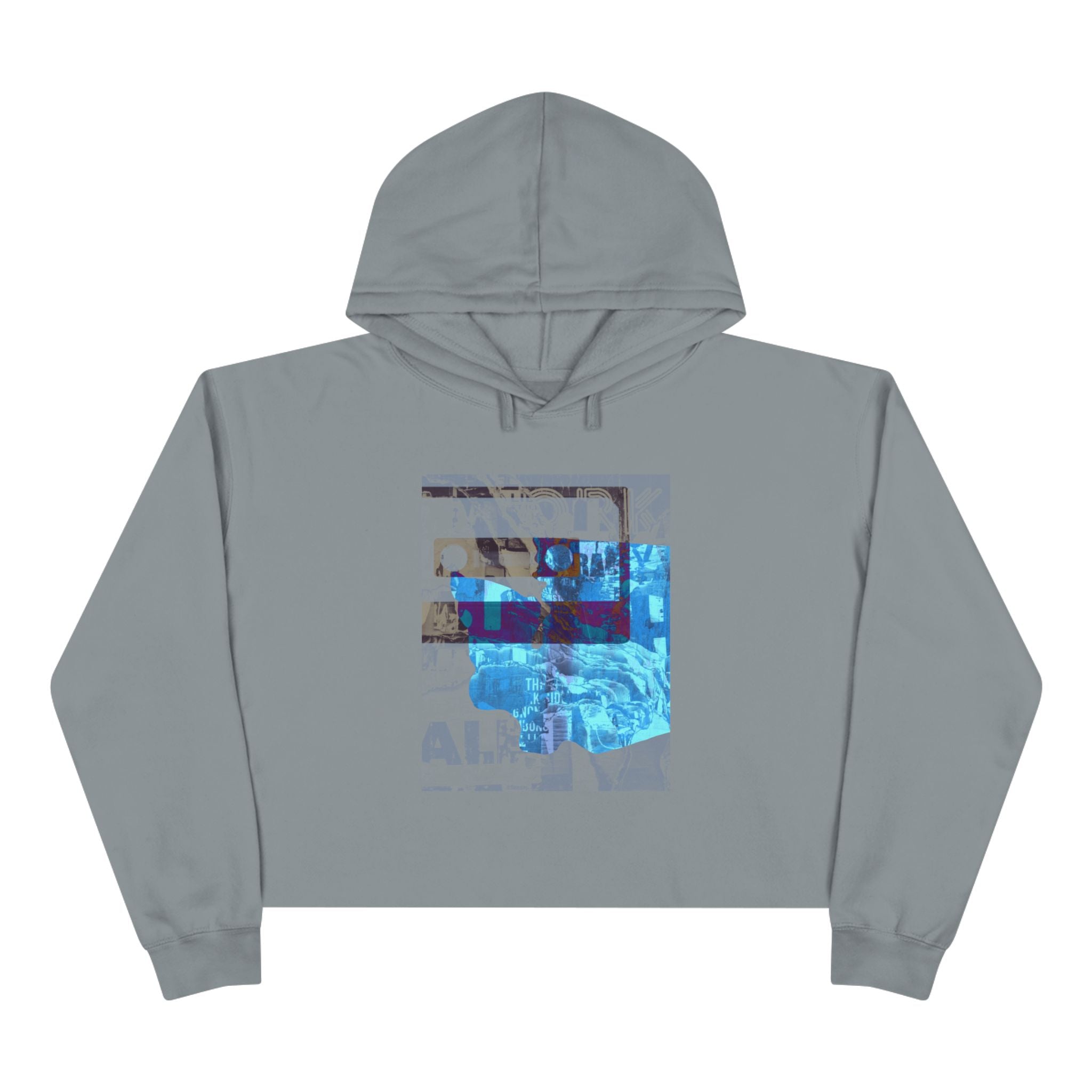 Trendy Crop Hoodie with Inspirational Graphic Design