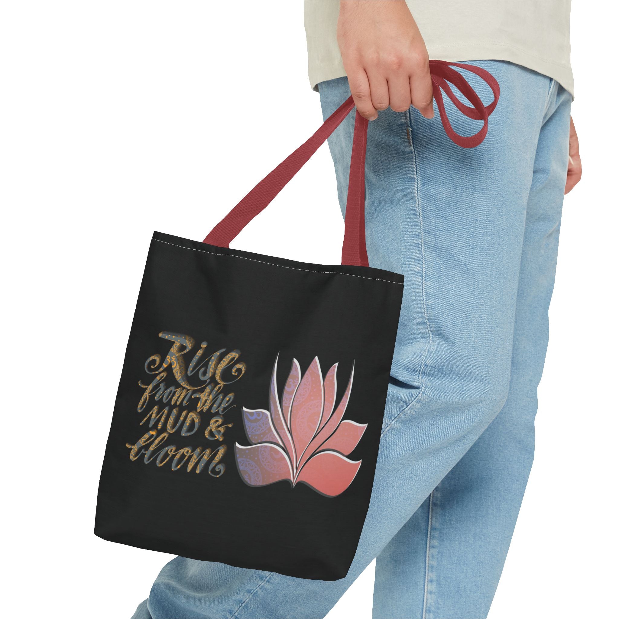 Rise from the Mud & Bloom Tote Bag – Inspirational Flower Design