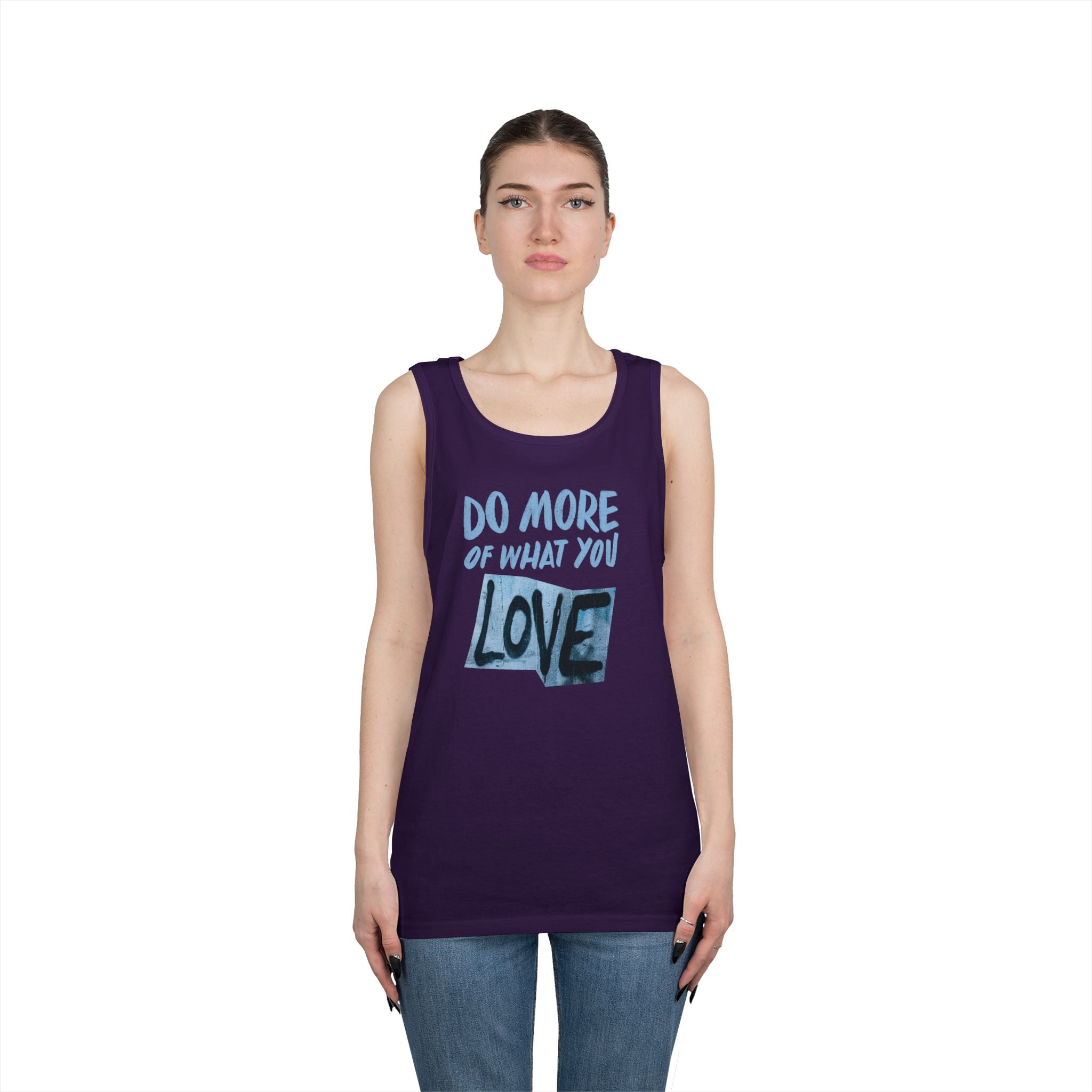 Inspirational Unisex Heavy Cotton Tank Top - "Do More of What You Love"