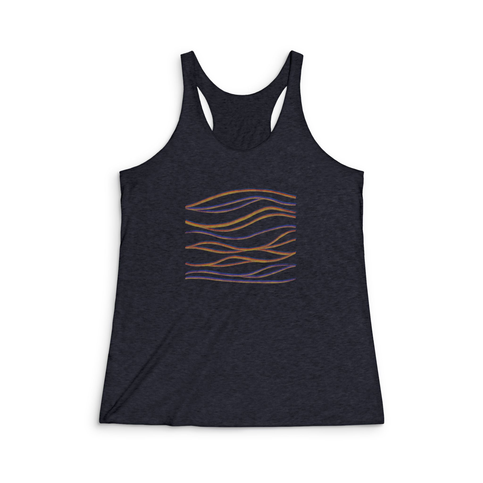 Waves Design Women's Tri-Blend Racerback Tank - Comfortable Fitness Wear