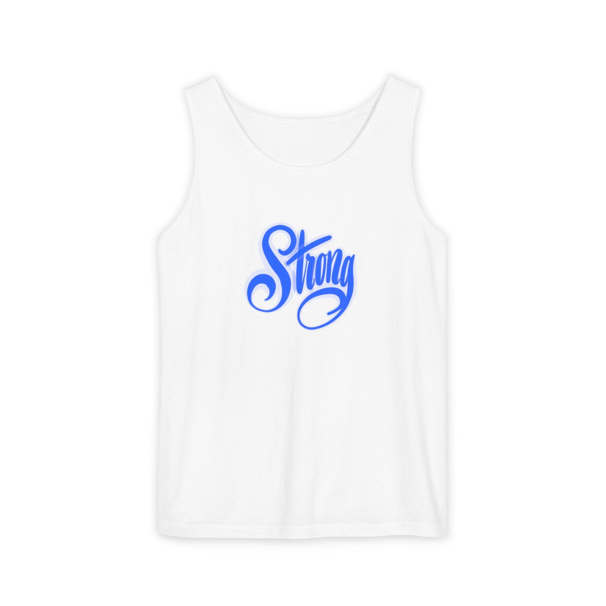 STRONG hand-drawn calligraphy Garment-Dyed Tank Top - Comfortable Athletic Wear