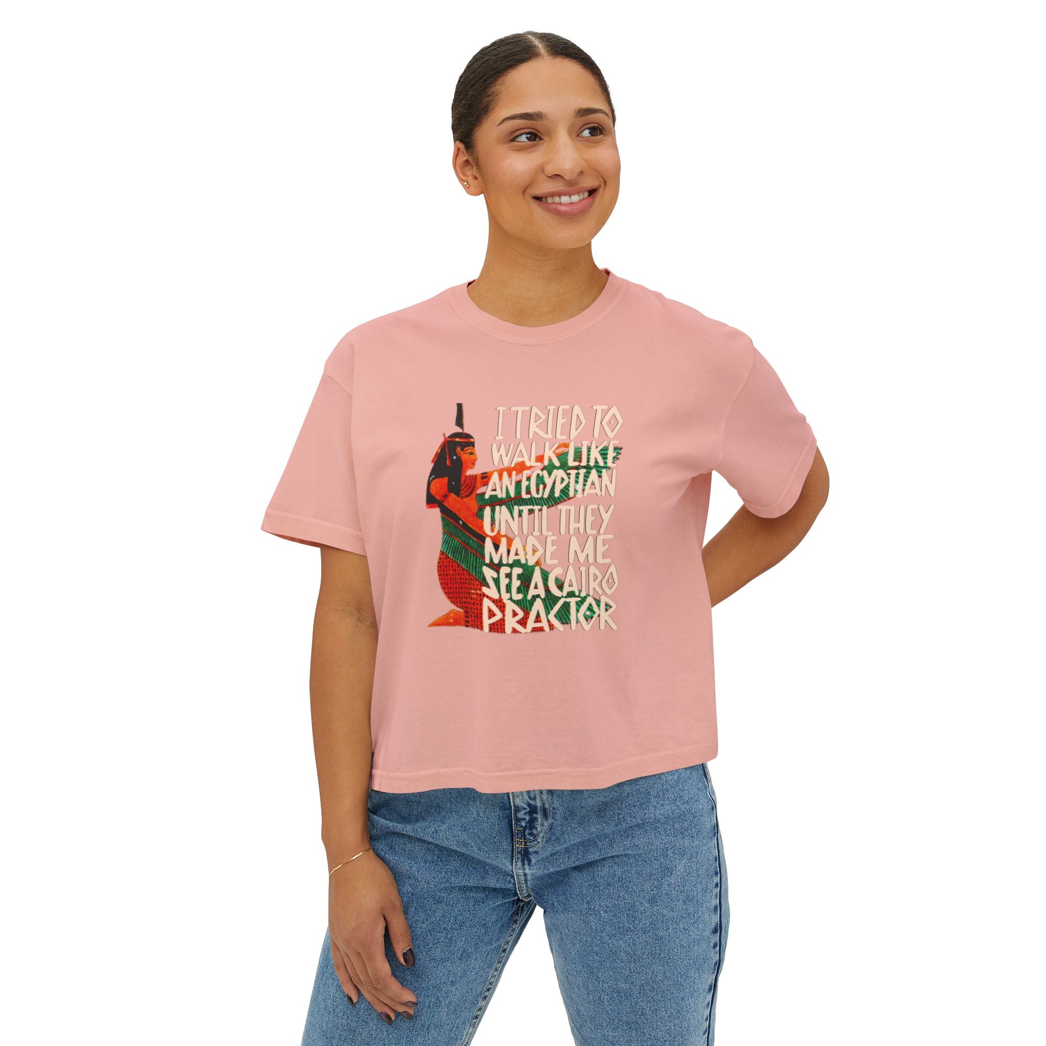 Funny Women's Boxy Tee - Egyptian Humor Graphic - Perfect for Casual Outfits and Gifts
