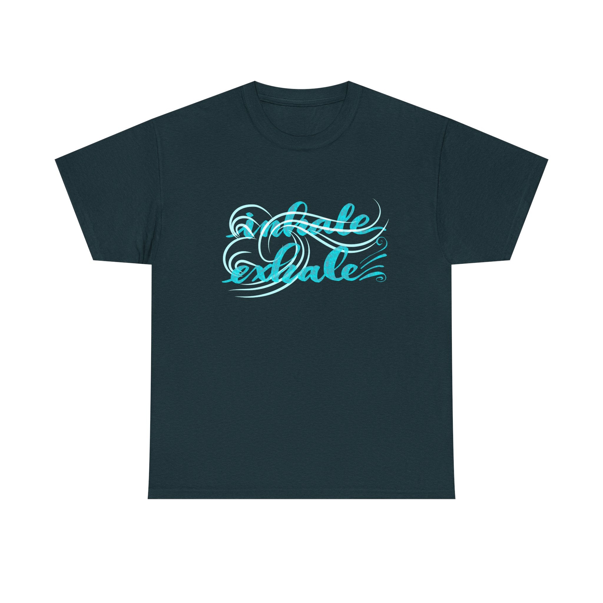 Heavy Cotton Tee - "Inhale Exhale" Relaxation Graphic Tee
