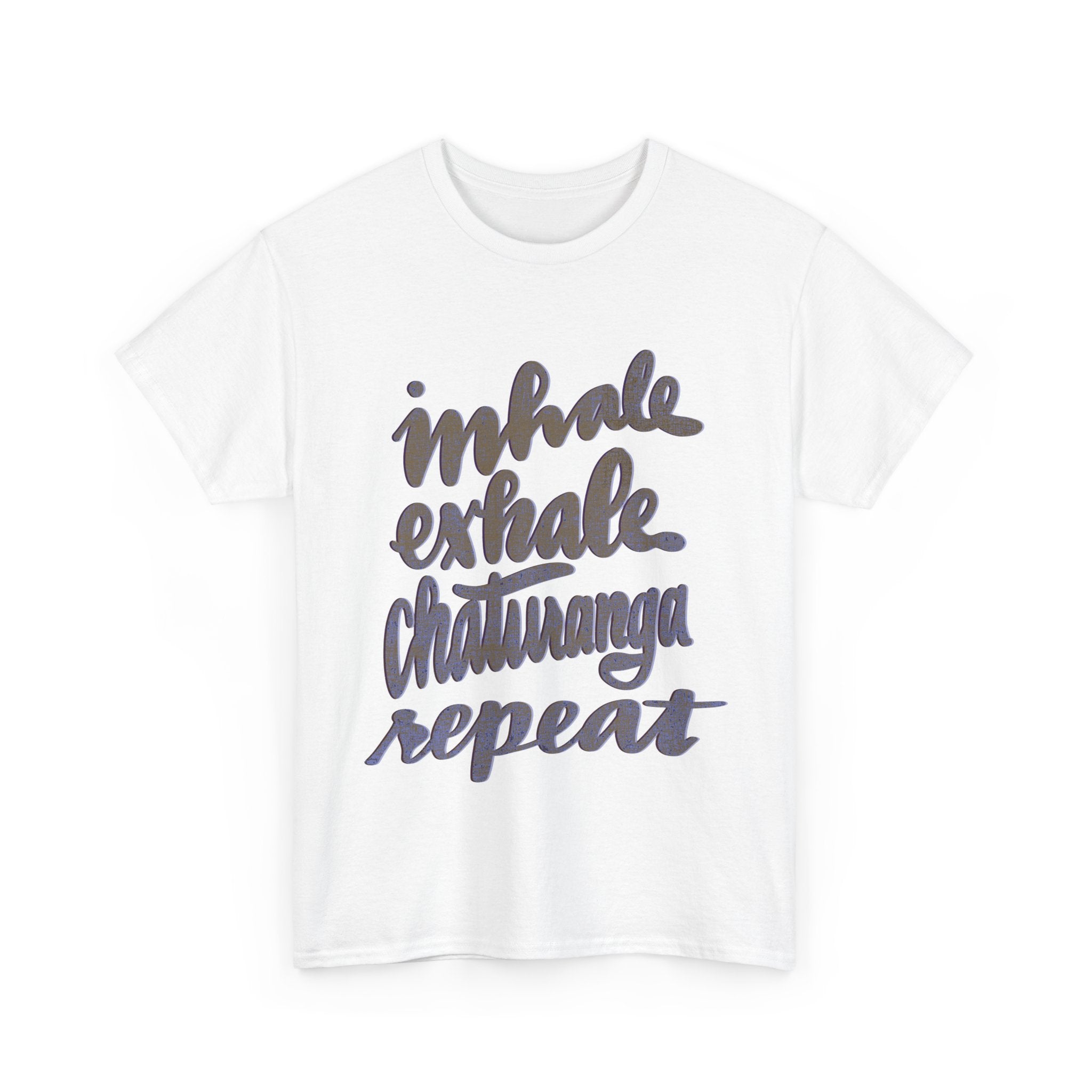Mindful Yoga Unisex Heavy Cotton Tee - 'Inhale, Exhale, Chaturanga, Repeat'