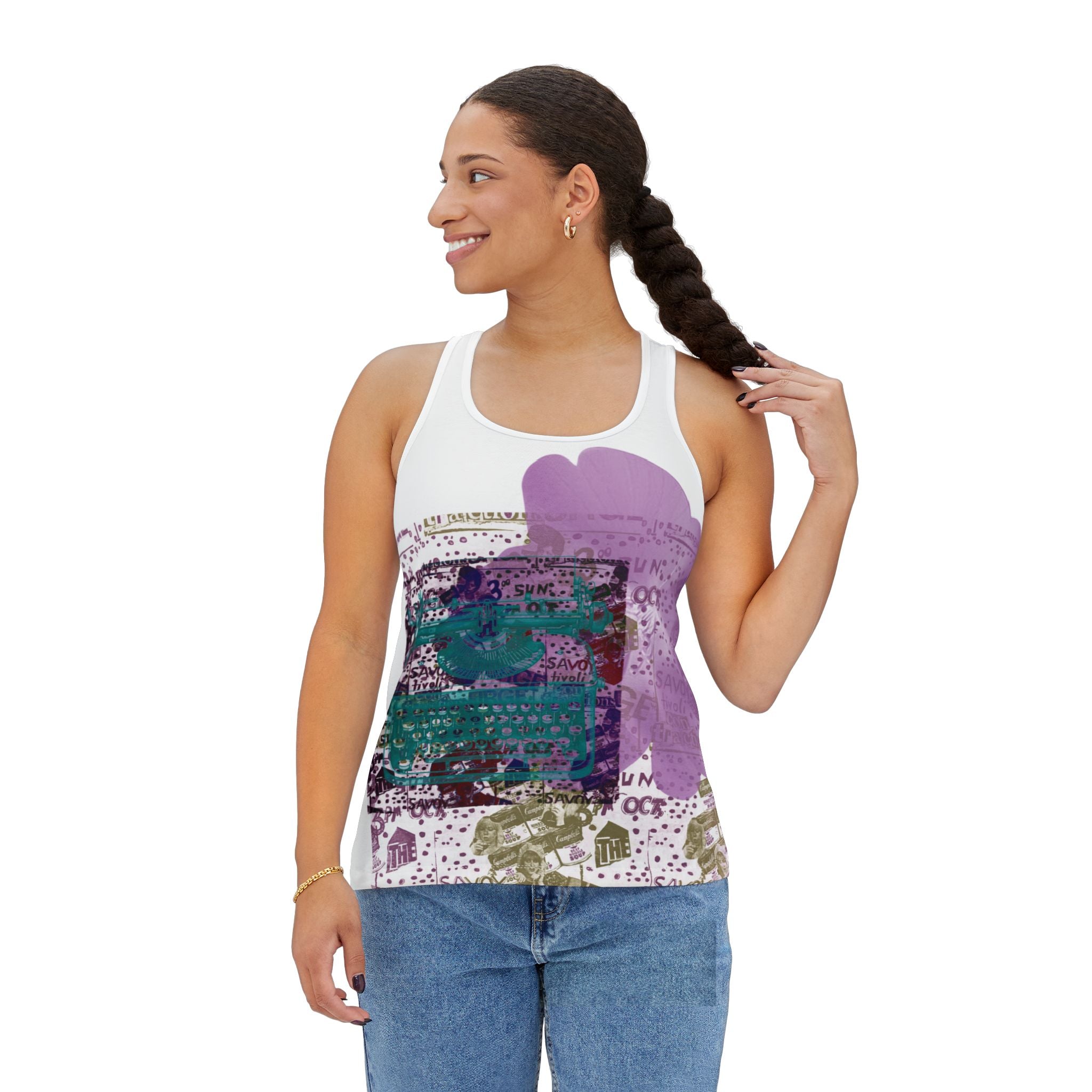 Artistic Women's Tank Top - Colorful Graphic Design for Summer Vibes