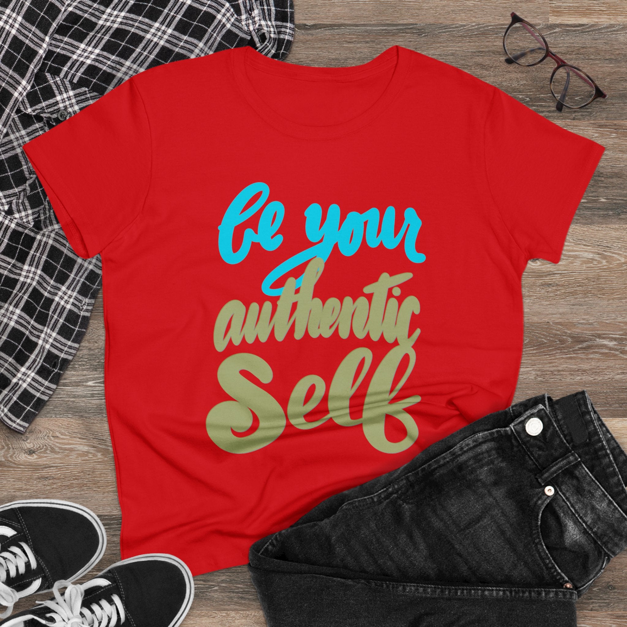 BE YOUR AUTHENTIC SELF Women's Midweight Cotton Tee