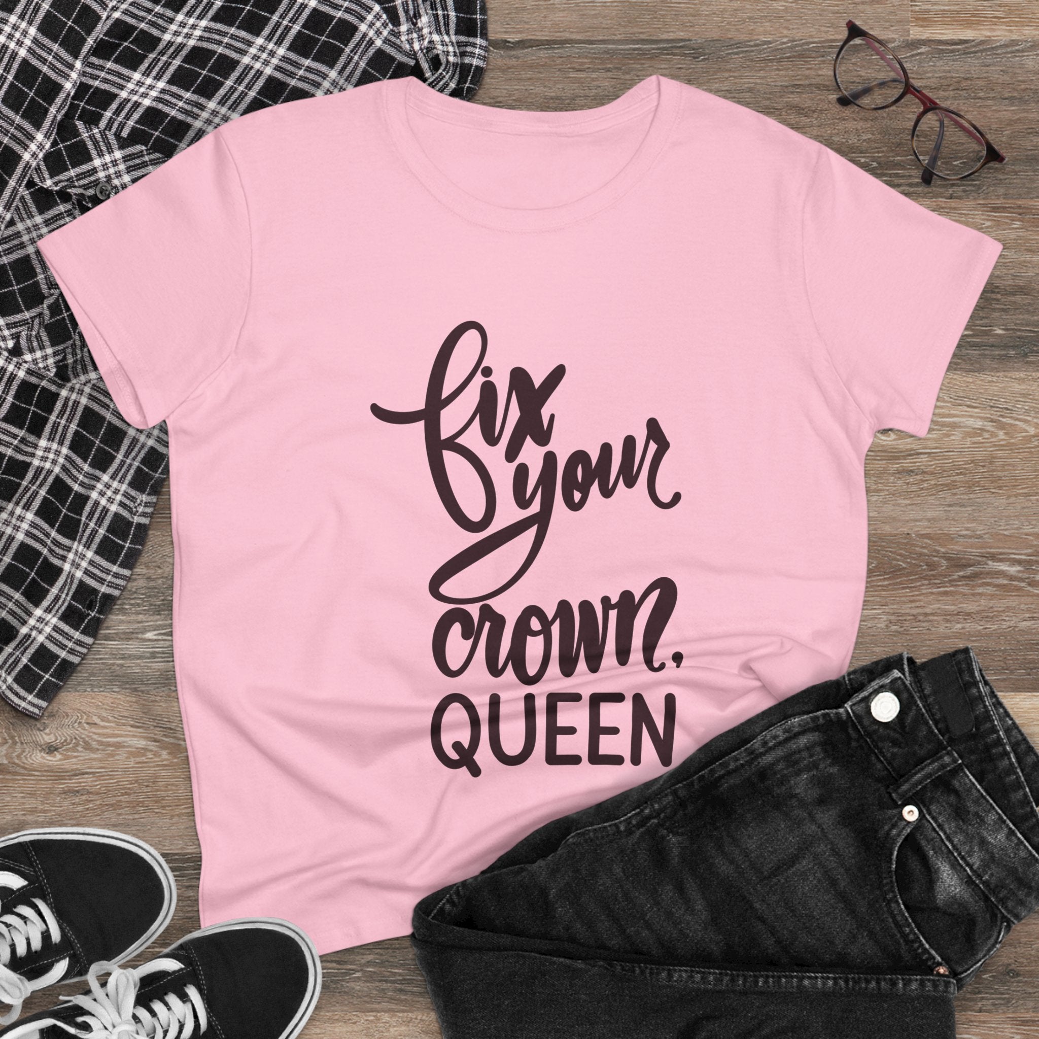 Empowering Women's Tee - "Fix Your Crown, Queen"