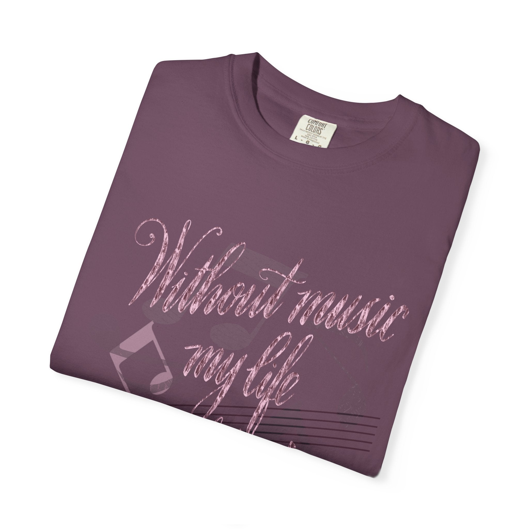 Music Lover's Unisex T-shirt - 'Without Music My Life Would Be Flat” Design