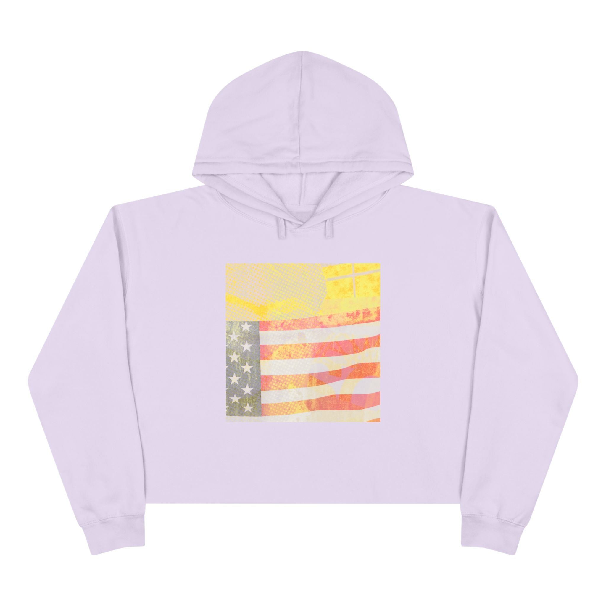 Vintage American Flag Crop Hoodie - Stylish & Trendy Apparel for Everyday Wear