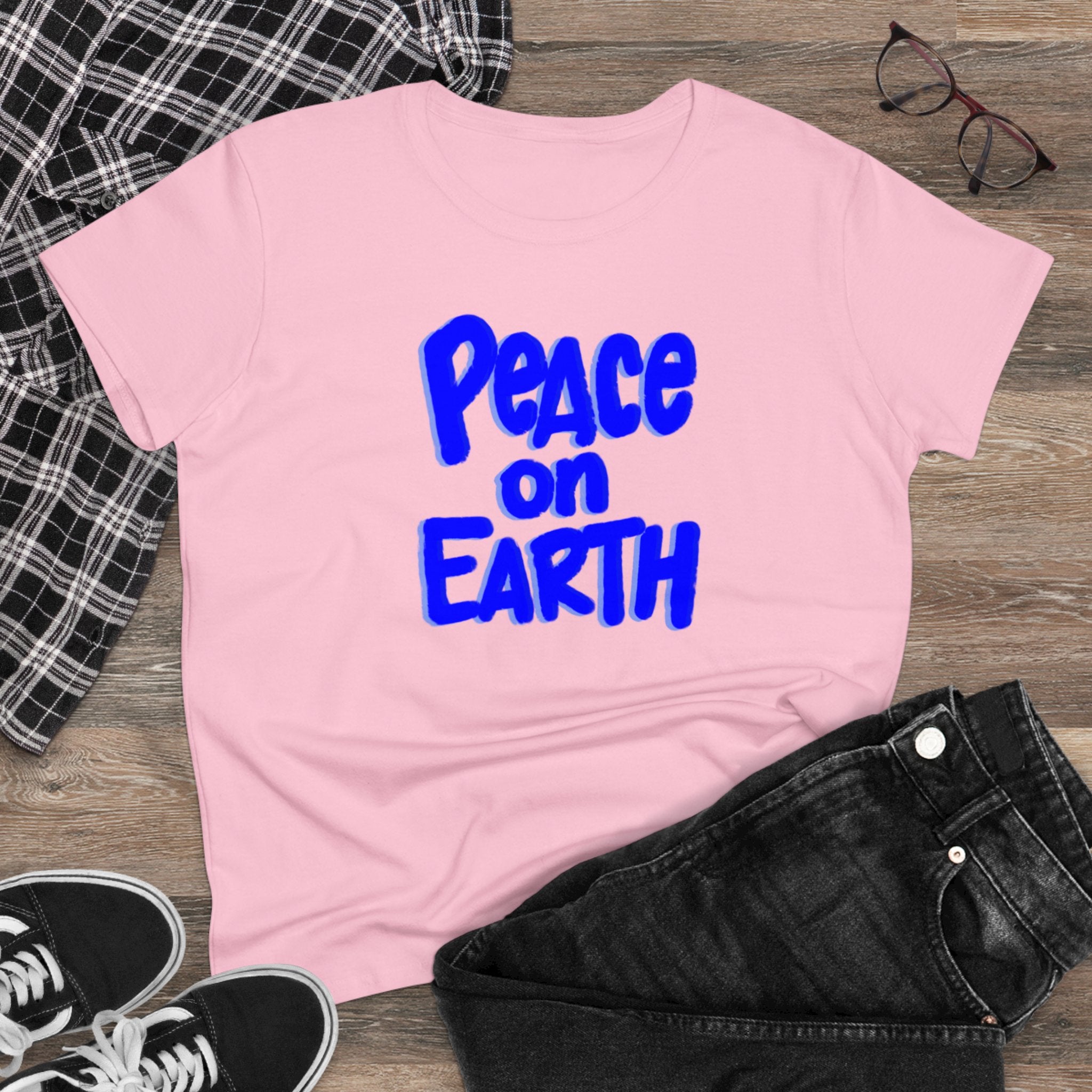 PEACE ON EARTH Women's Midweight Cotton Tee
