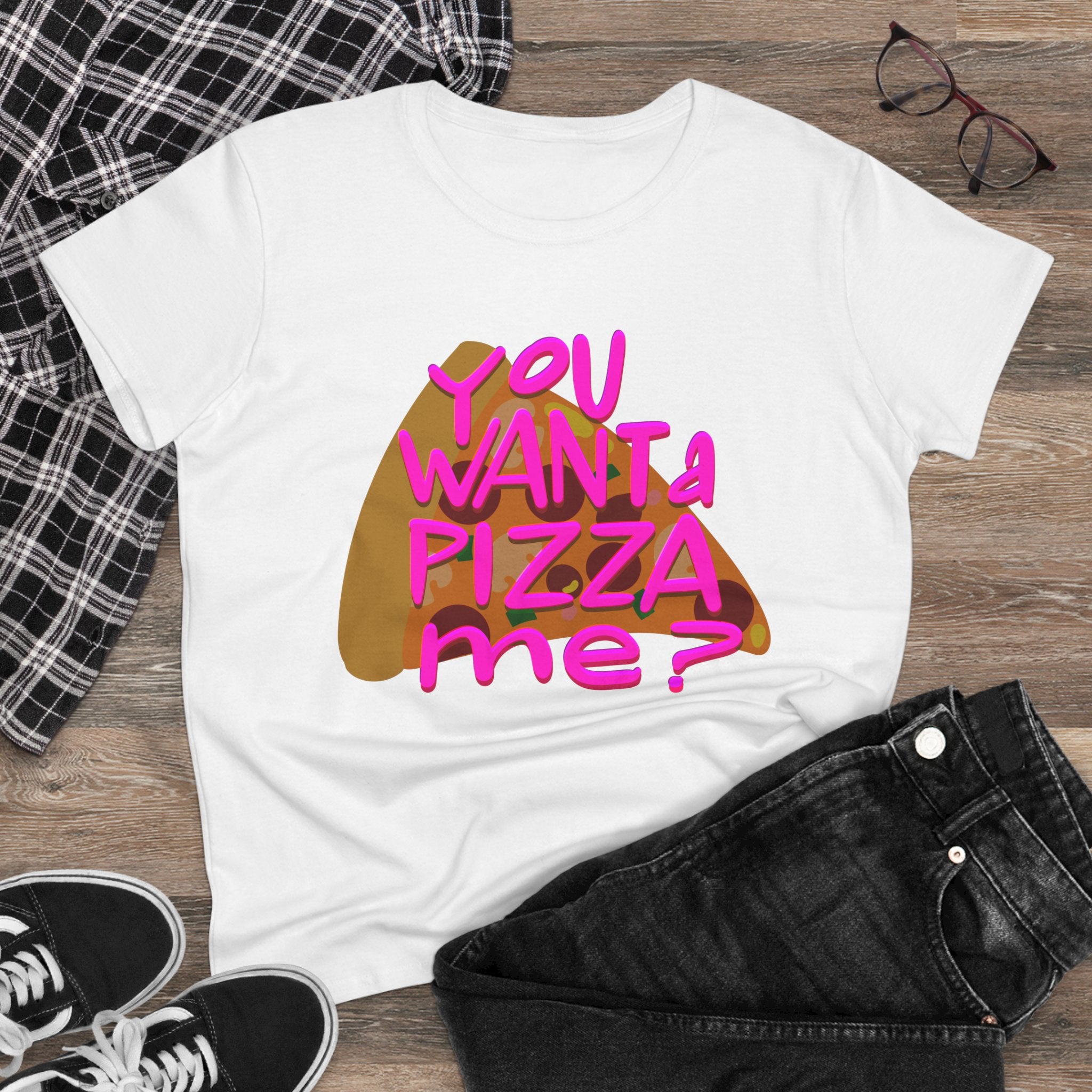 Pizza Quote Tee - Casual Cotton Shirt