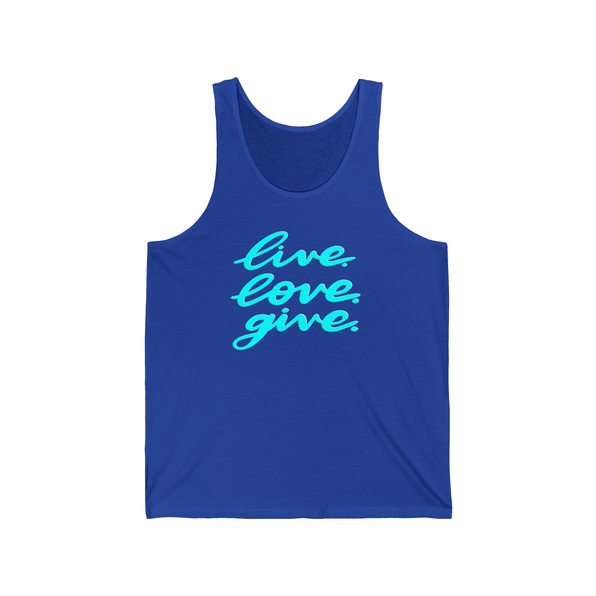 Live Love Give Unisex Jersey Tank - Inspirational Summer Apparel