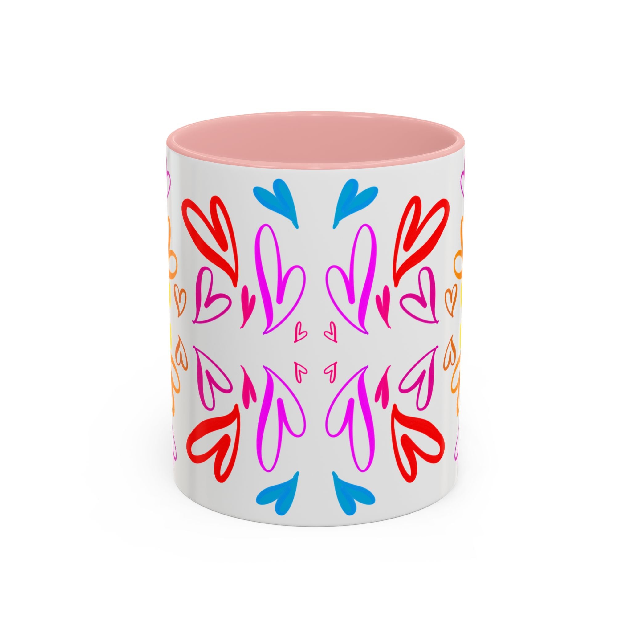 Colorful Heart Accent Coffee Mug | Perfect Gift for Valentine’s Day, Birthdays, Love Notes, and Cozy Mornings