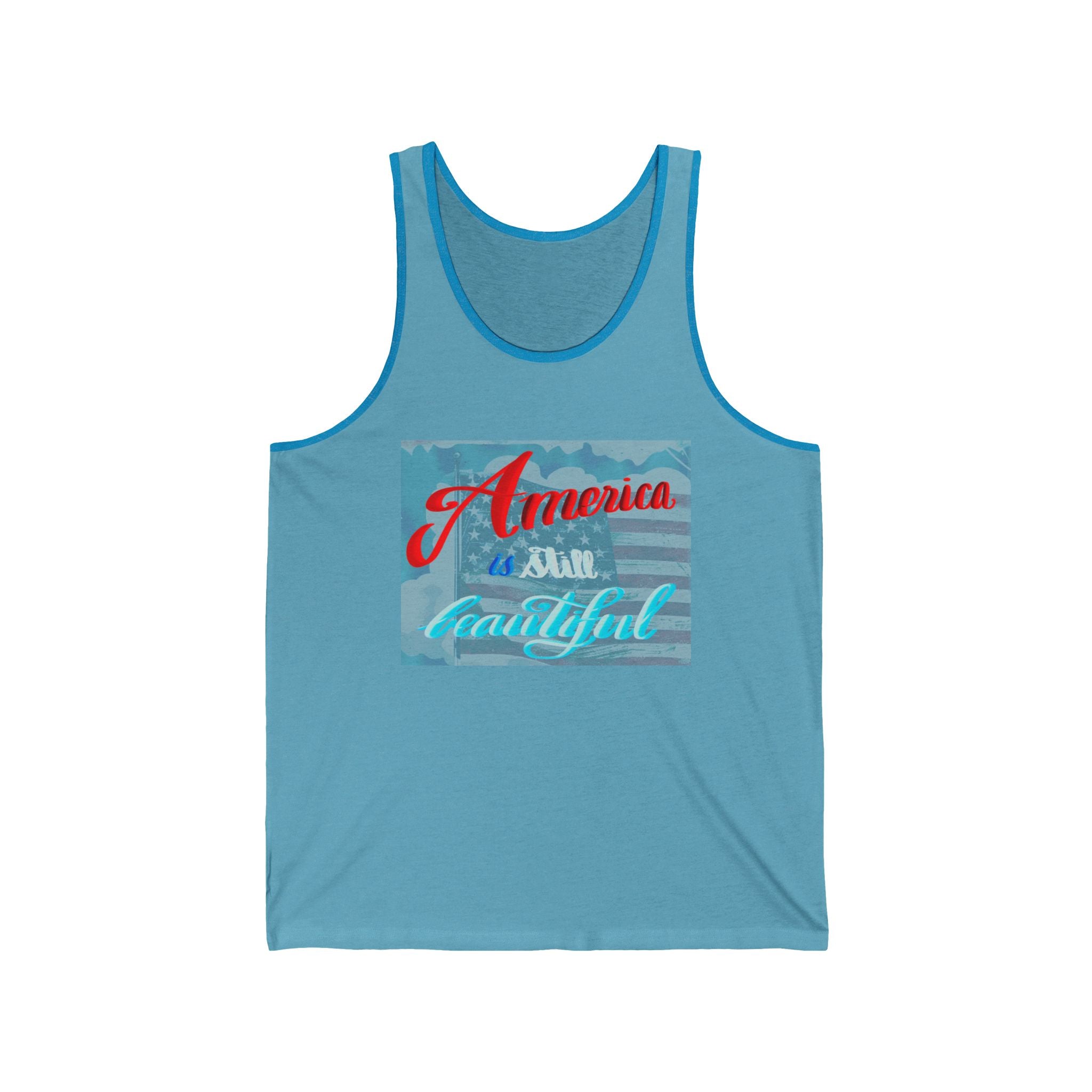 Jersey Tank - 'America is Still Beautiful' Graphic Tee