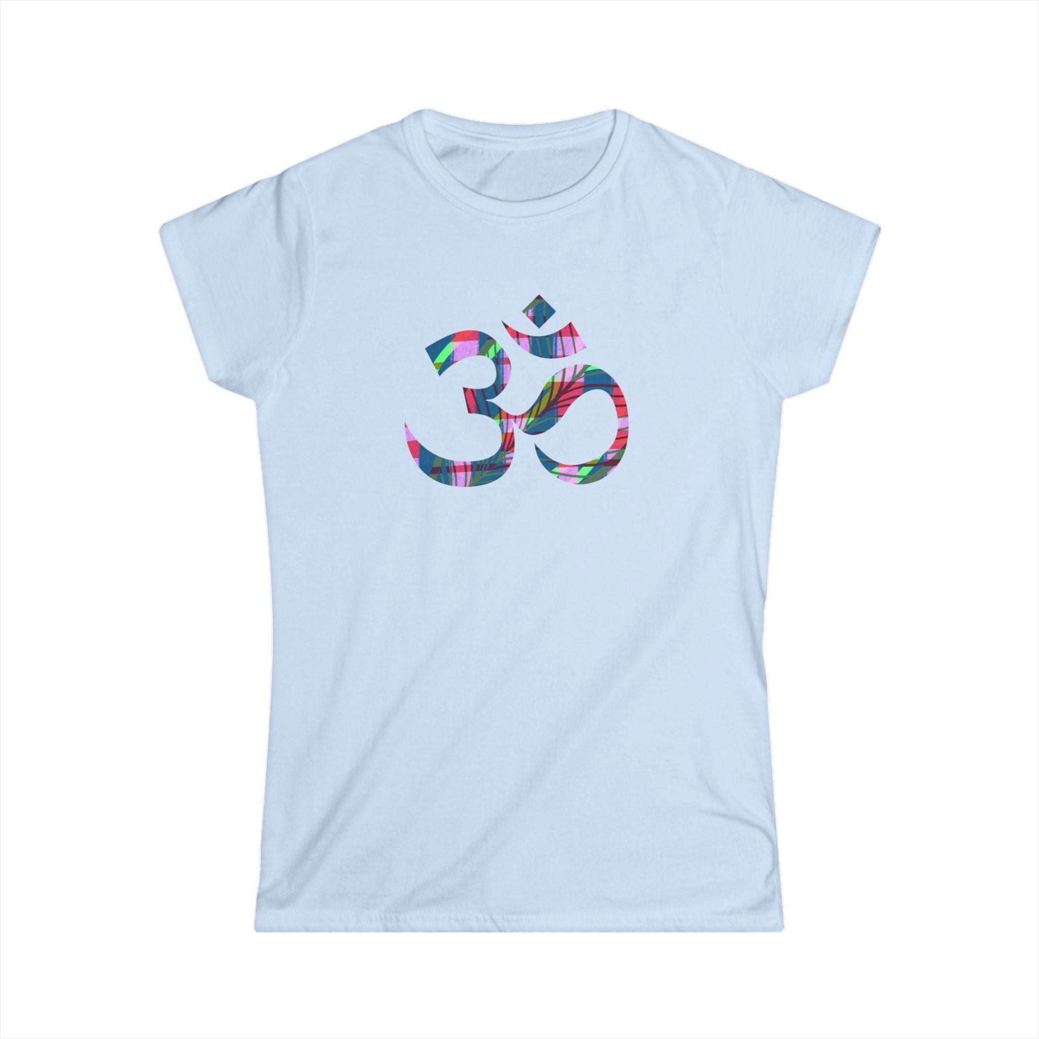Colorful Om Symbol Women's Softstyle Tee - Perfect for Yoga & Mindfulness